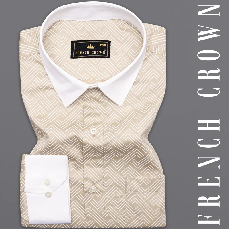 Hampton Brown with White Cuffs and Collar Super Soft Premium Cotton Shirt sold by French Crown