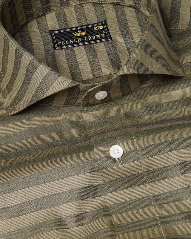 Arrowtone Brown Dobby Textured Premium Giza Cotton Shirt sold by French Crown