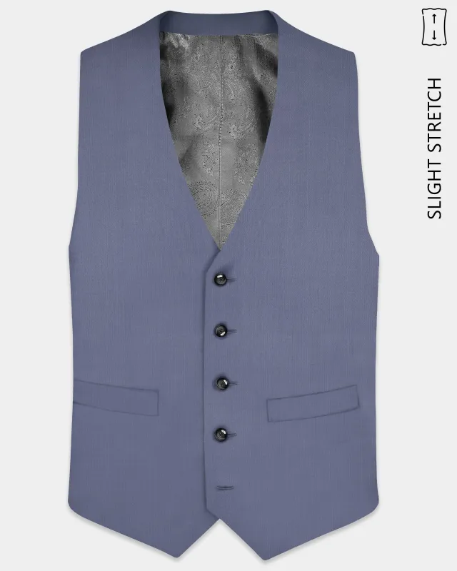 Zenith-Comet Gray Solid Wool Rich Slight Stretch Waistcoat sold by French Crown
