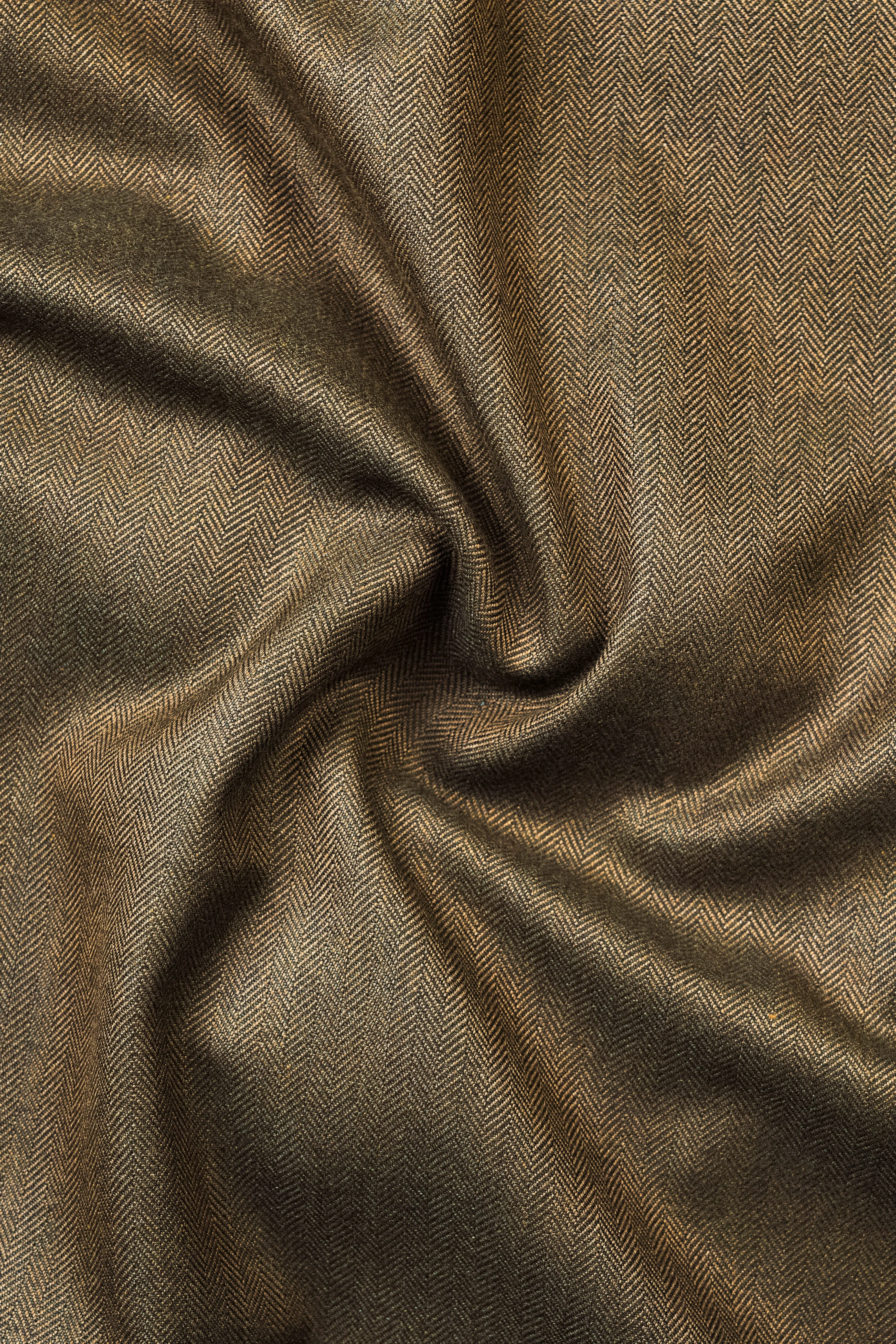 Bronze herringbone Plaid Tweed Stretchable Waistband Pant sold by French Crown product image thumbnail 3