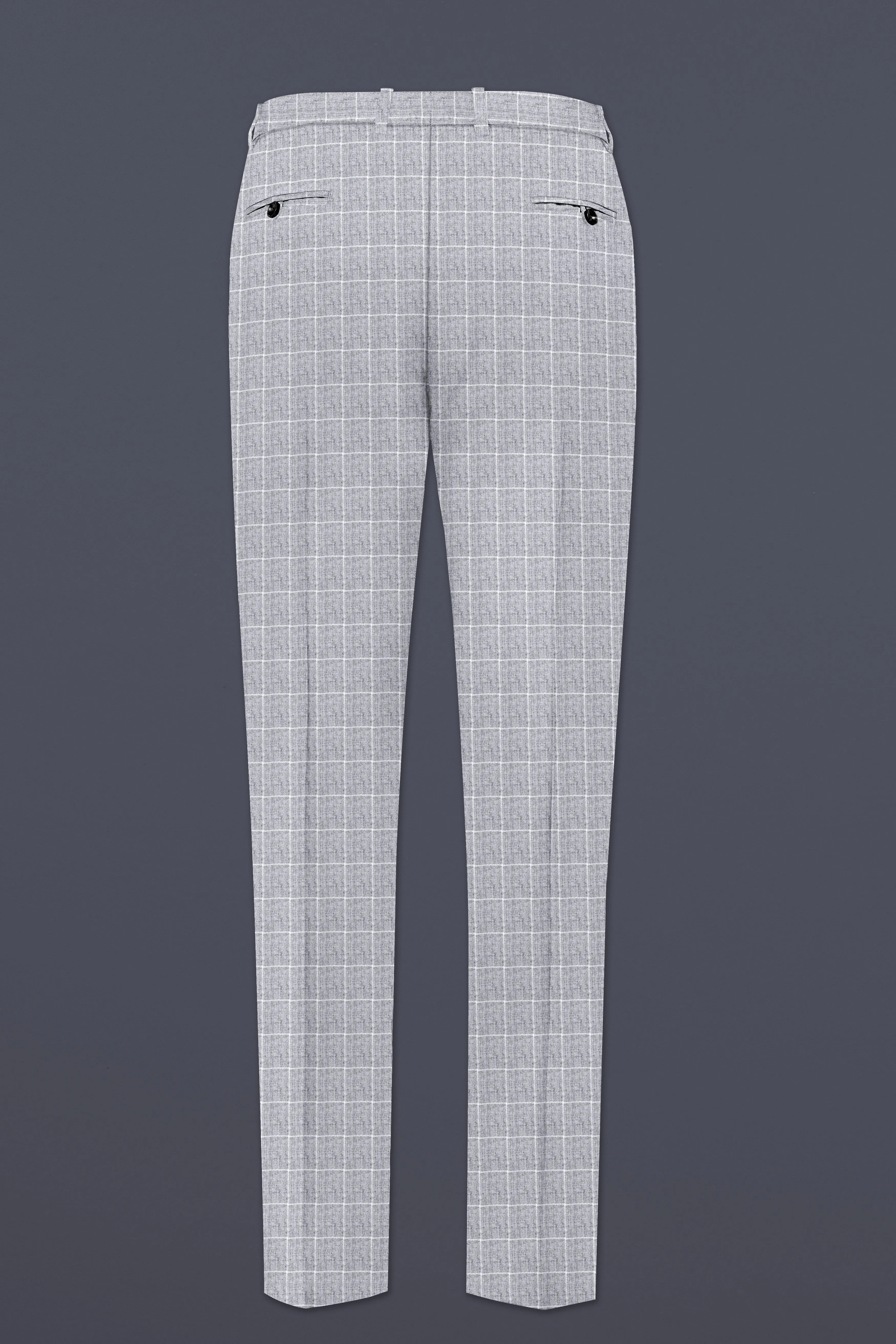 Heritage-Nobel Gray Plaid Wool Rich Stretchable Waistband Pant sold by French Crown product image thumbnail 5