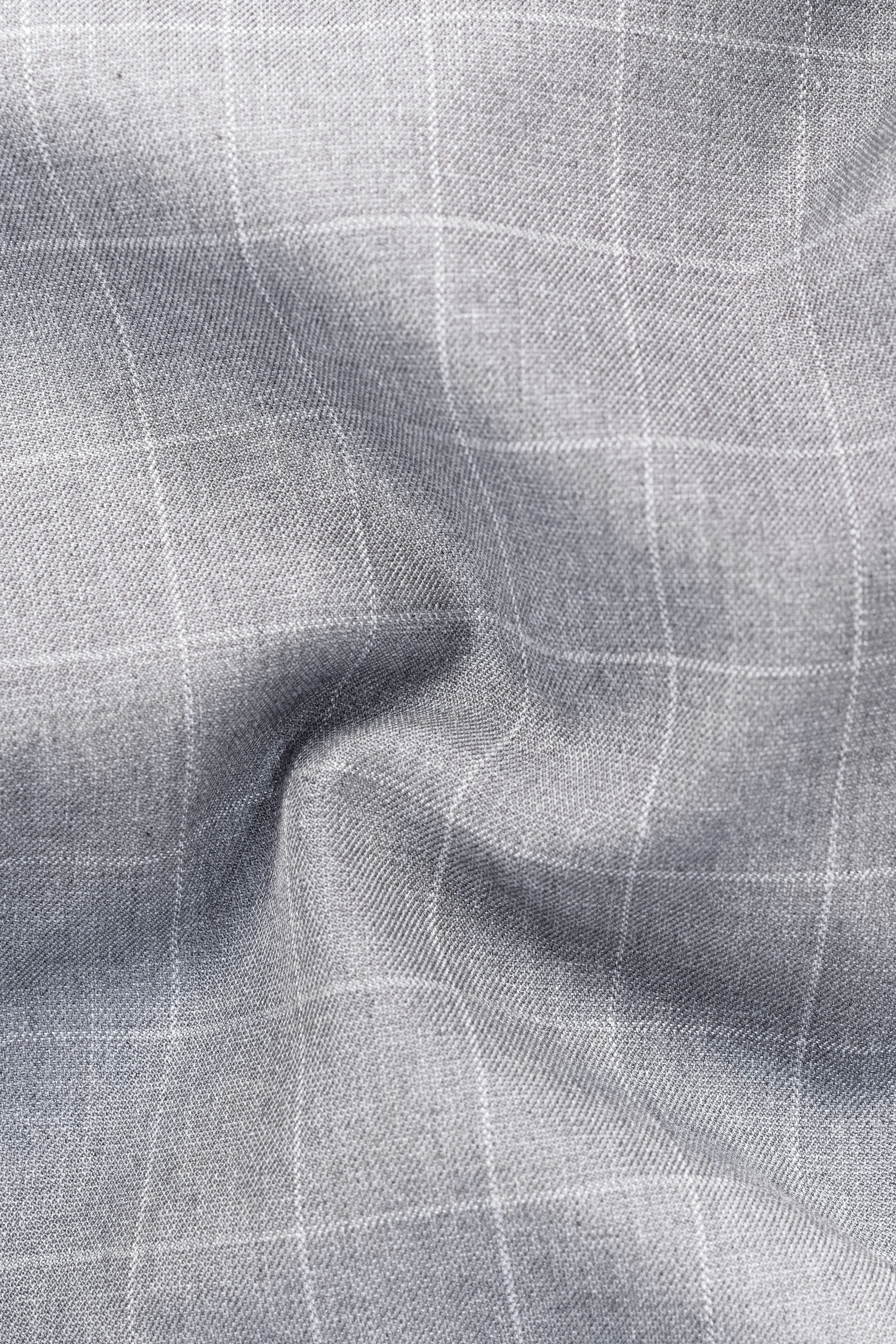 Heritage-Nobel Gray Plaid Wool Rich Stretchable Waistband Pant sold by French Crown product image thumbnail 3