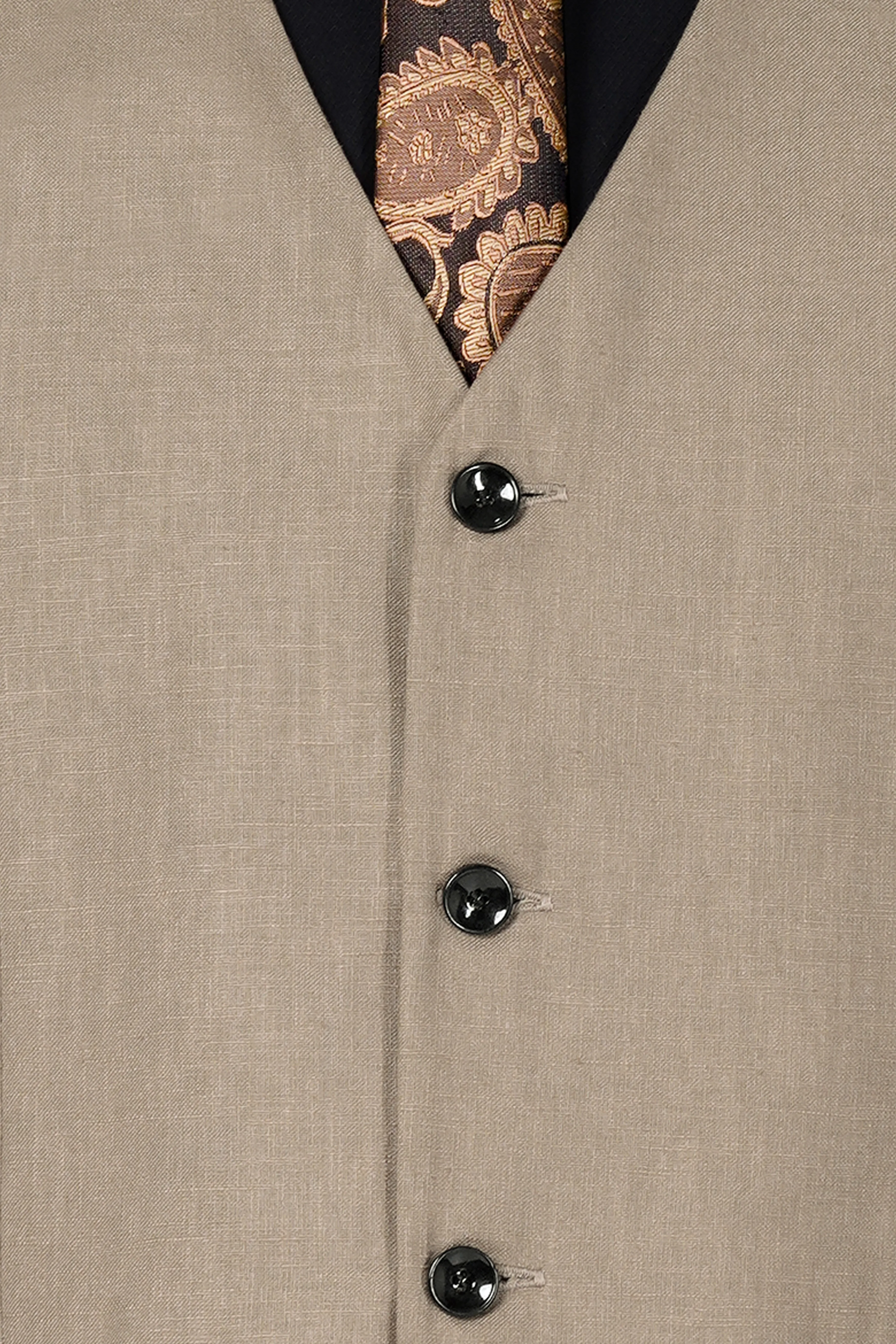Oyster Brown Luxurious Linen Waistcoat sold by French Crown product image thumbnail 4
