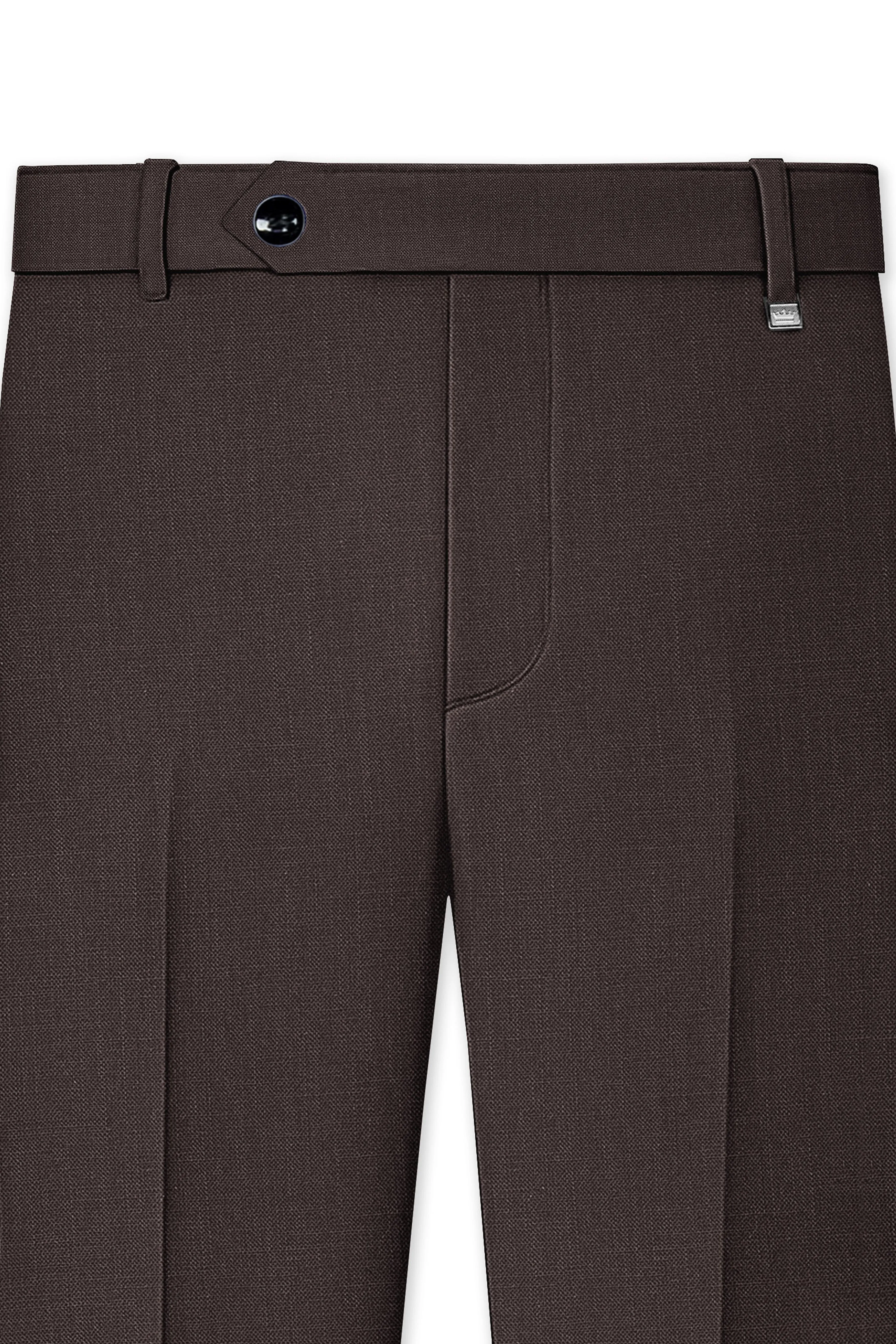 Terrivo-Zeus Brown Luxurious Linen Stretchable Waistband Pant sold by French Crown product image thumbnail 4