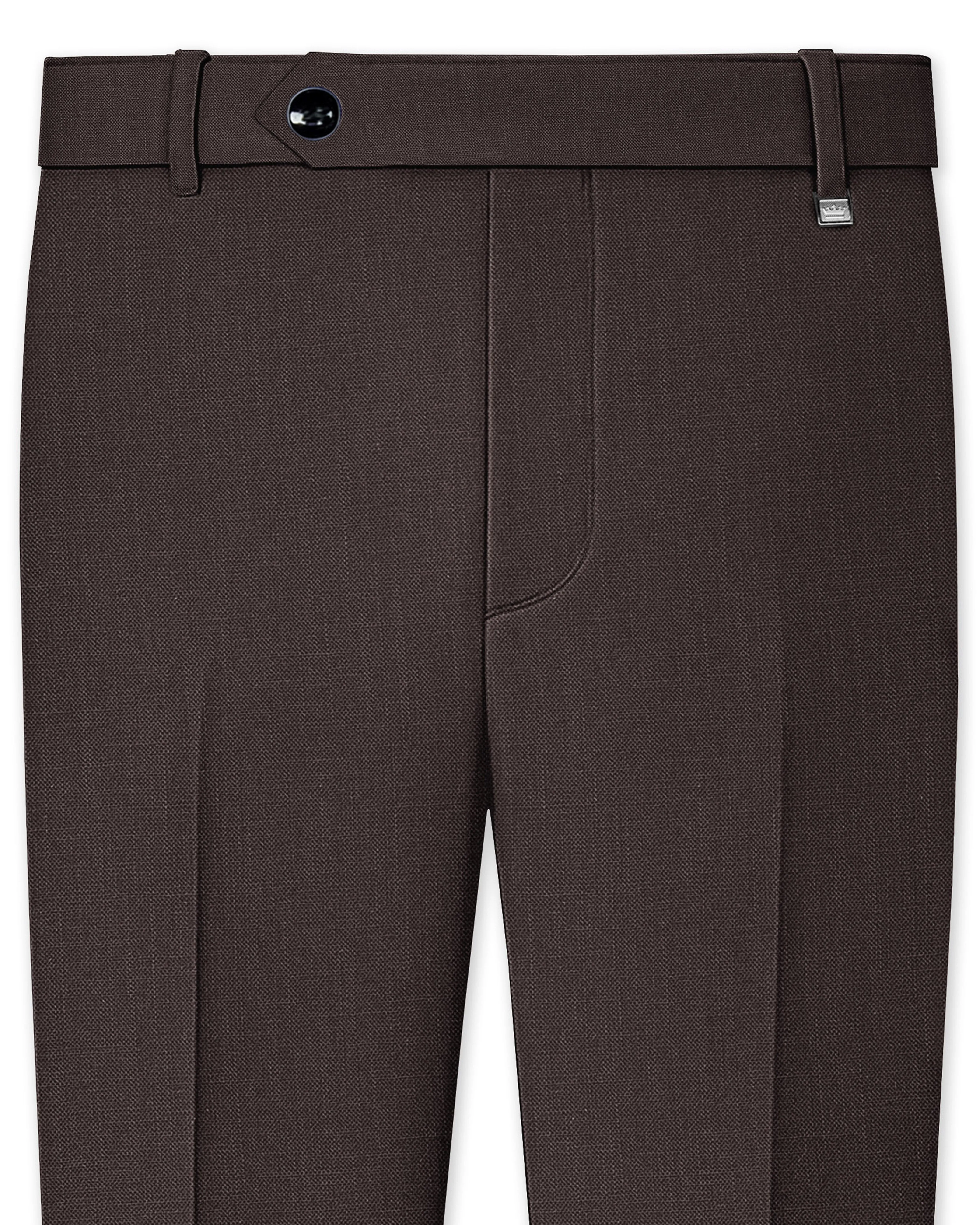 Terrivo-Zeus Brown Luxurious Linen Stretchable Waistband Pant sold by French Crown