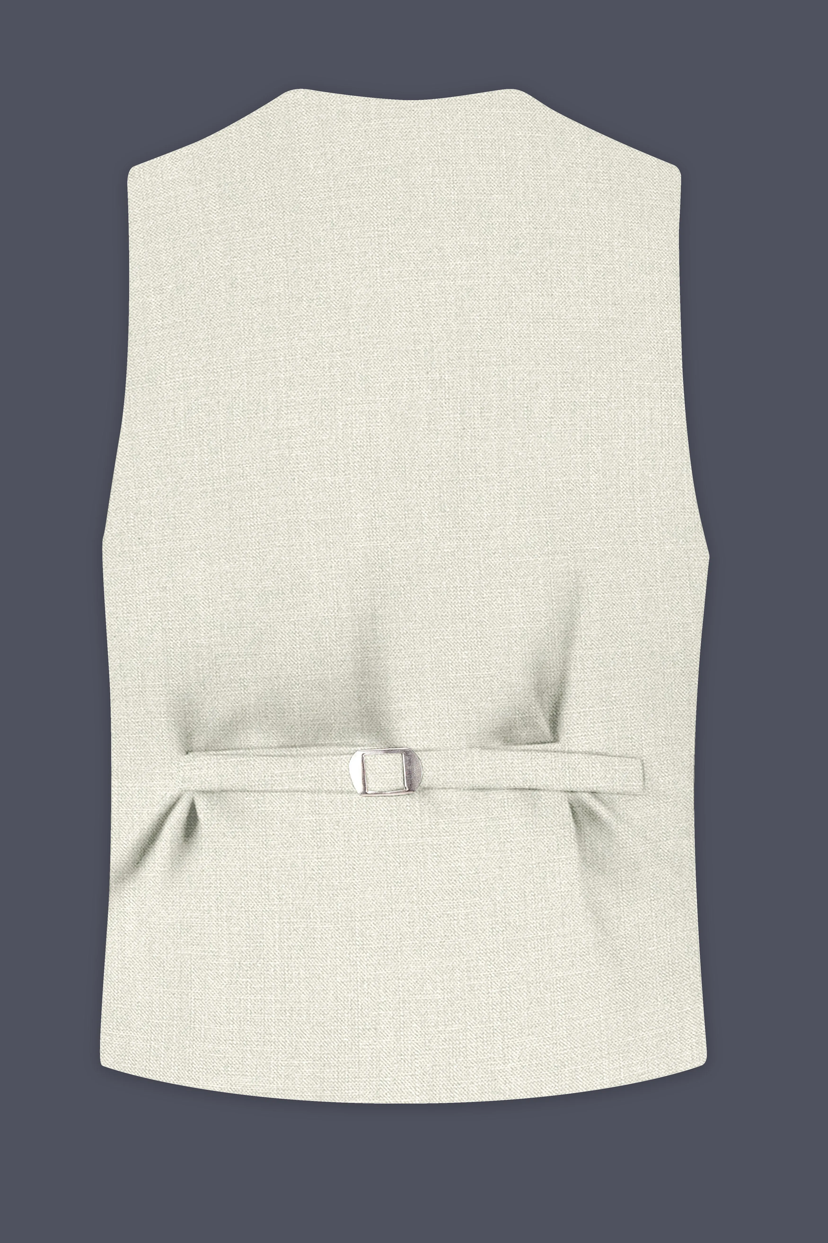 Viridale-Periglacial Green Luxurious Linen Stretchable Waistcoat sold by French Crown product image thumbnail 4