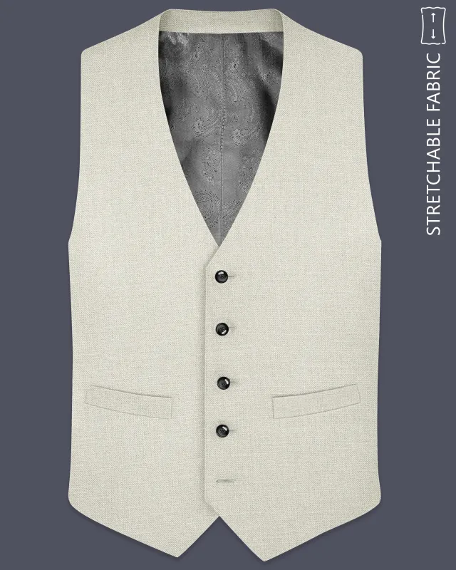 Viridale-Periglacial Green Luxurious Linen Stretchable Waistcoat sold by French Crown