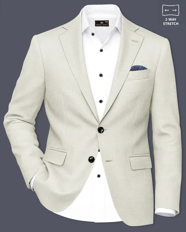 Viridale-Periglacial Green Luxurious Linen Single Breasted Stretchable traveler Blazer sold by French Crown