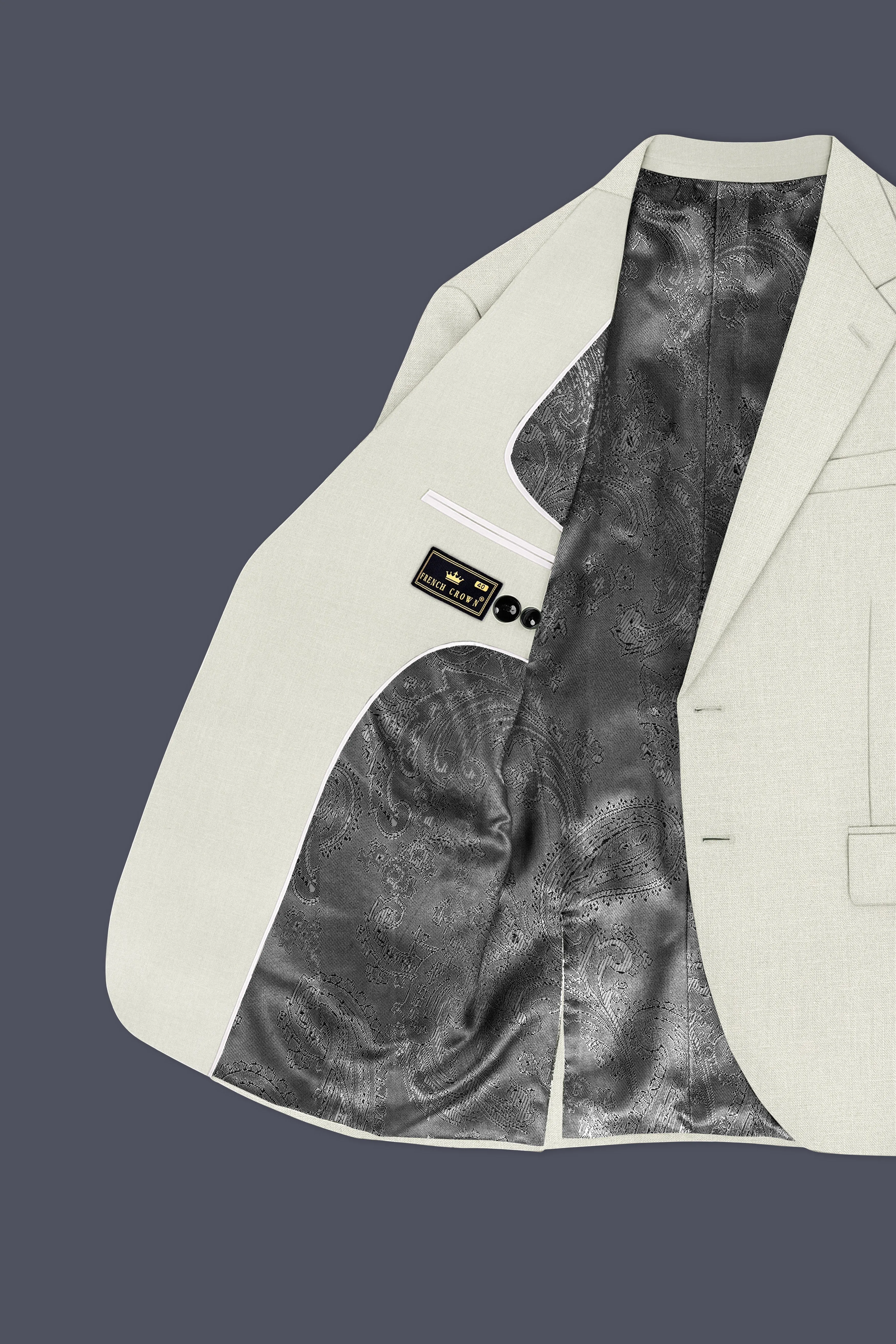 Viridale-Periglacial Green Luxurious Linen Single Breasted Stretchable traveler Blazer sold by French Crown product image thumbnail 5