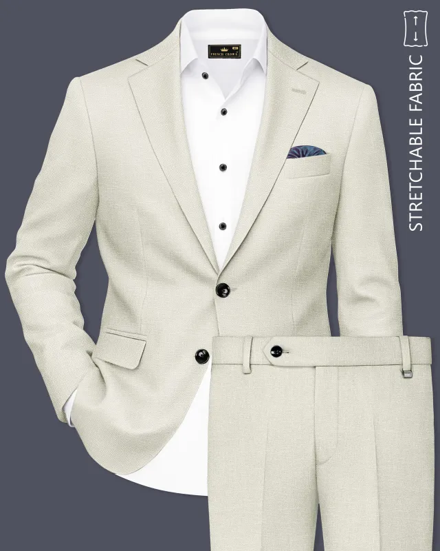 Viridale-Periglacial Green Luxurious Linen Single Breasted Stretchable traveler Suit made by French Crown
