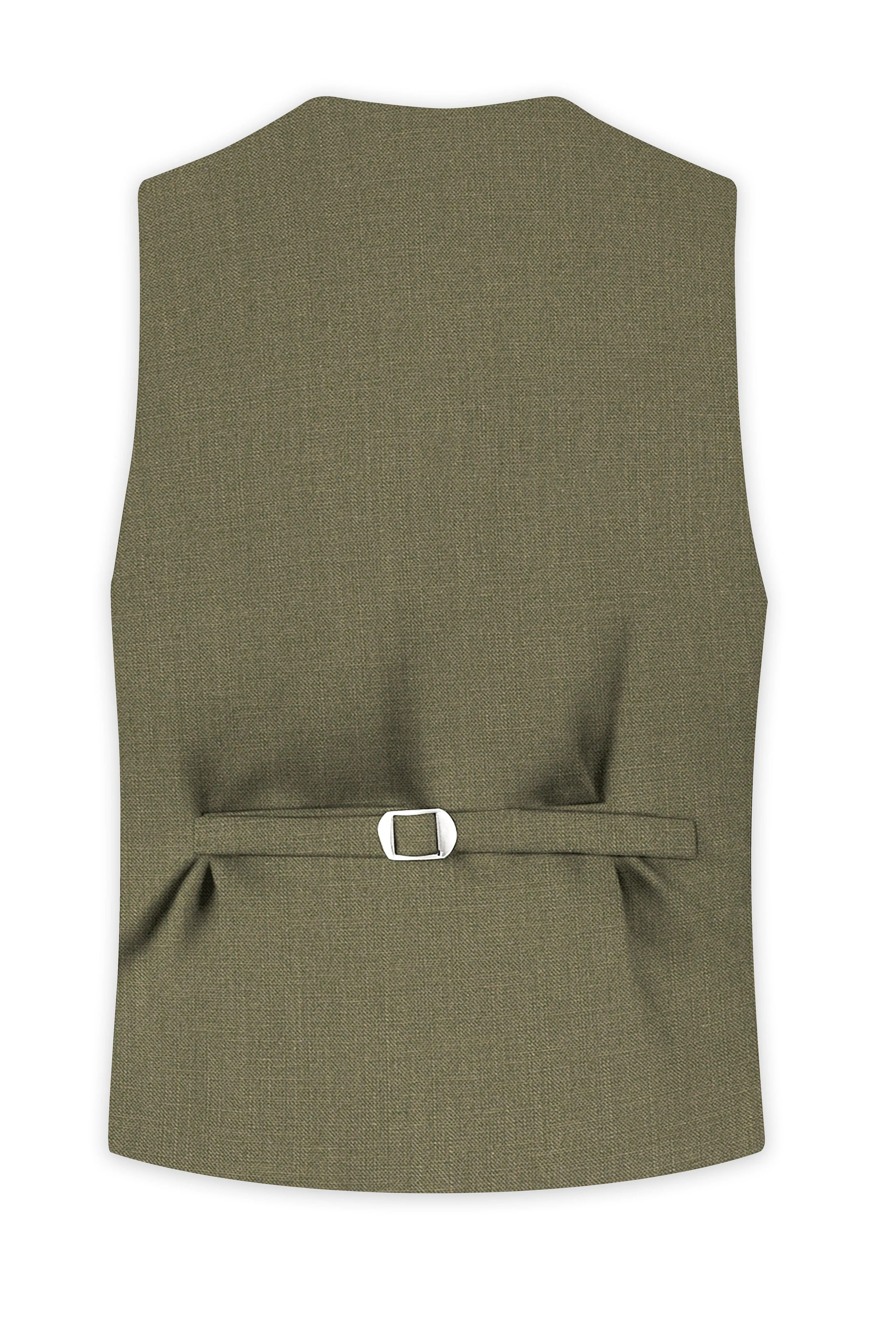 Zyren-Finch Green Luxurious Linen Stretchable Waistcoat sold by French Crown product image thumbnail 4