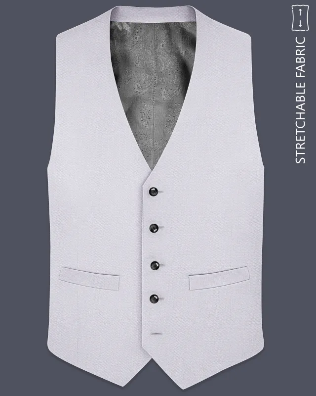 Aristo-Alto Gray Luxurious Linen Stretchable Waistcoat sold by French Crown