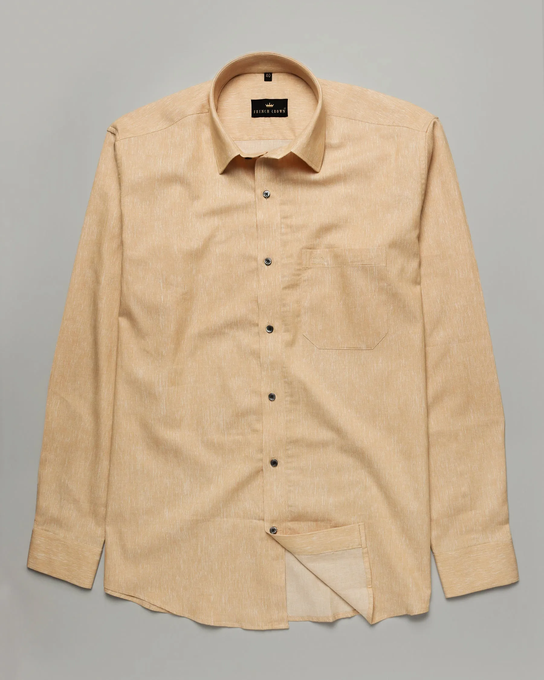 Brown Rain Textured Oxford Shirt sold by French Crown product image thumbnail 5
