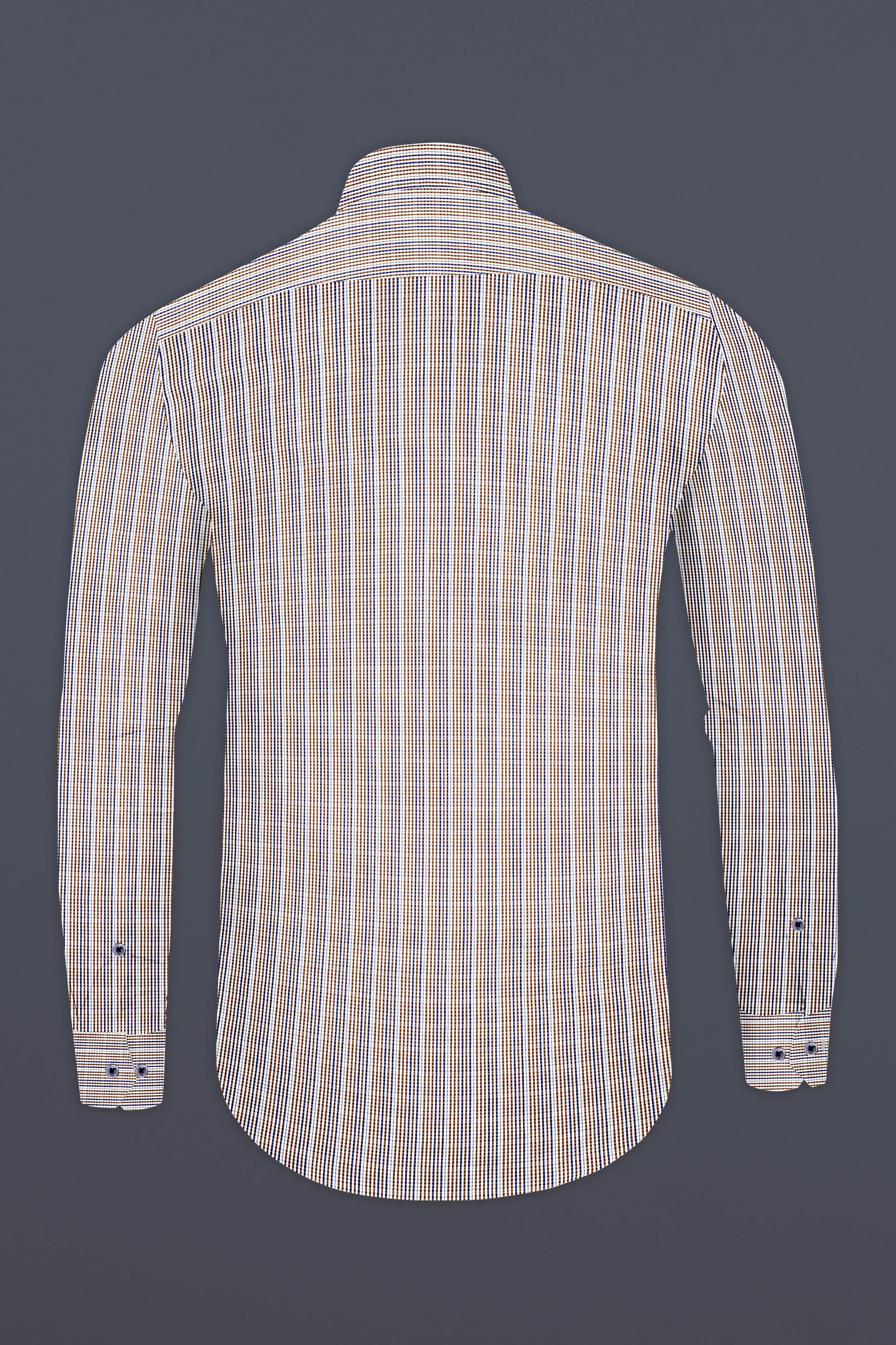 Taupe Brown And Twilight Purple Printed Premium Giza Cotton Shirt sold by French Crown product image thumbnail 5