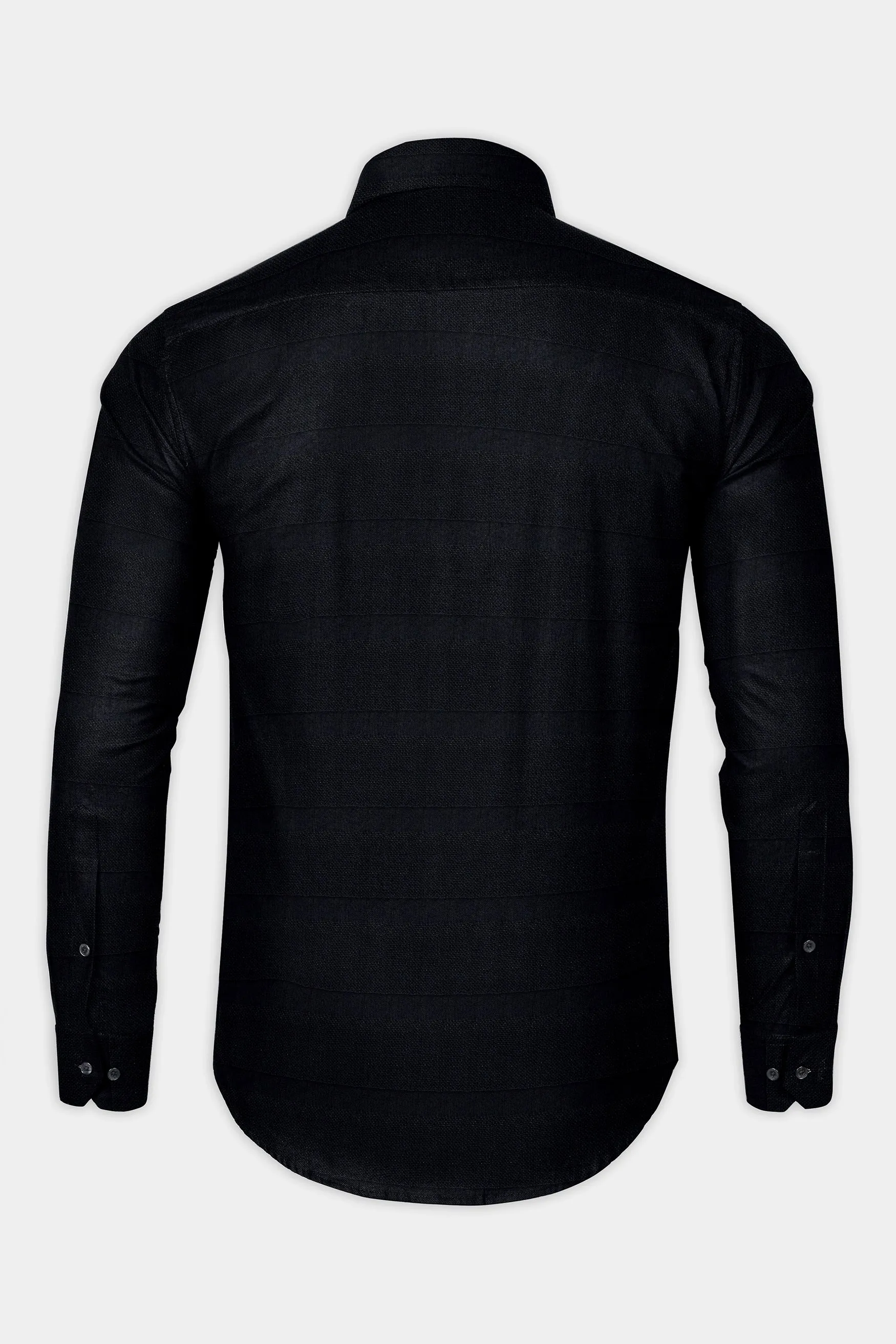 Jade Black Dobby Textured Premium Giza Cotton Shirt sold by French Crown product image thumbnail 5