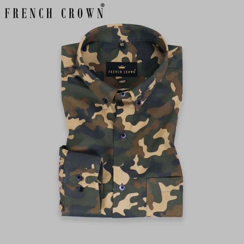 Military Camouflage Royal Oxford Shirt sold by French Crown