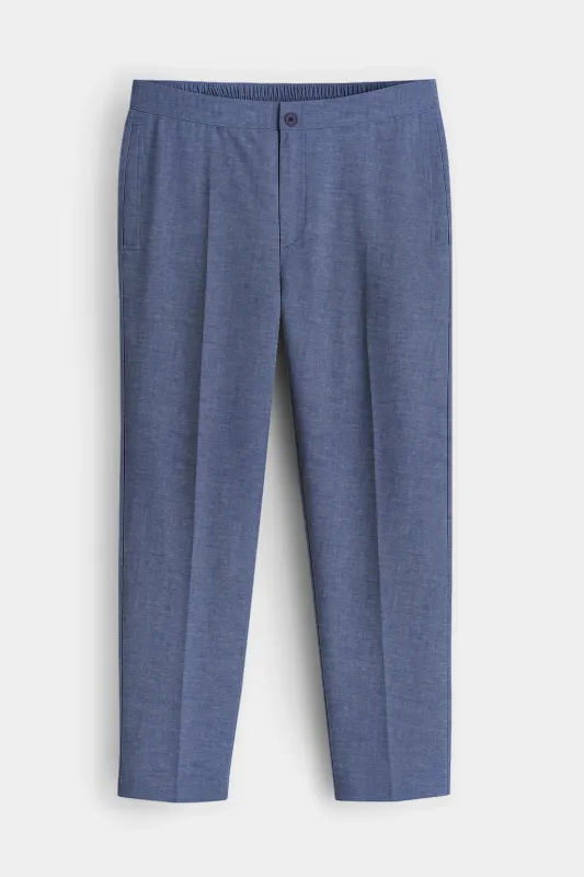 Denivell-Tuna Blue Super Soft Chambray Premium Cotton Lounge Pant sold by French Crown