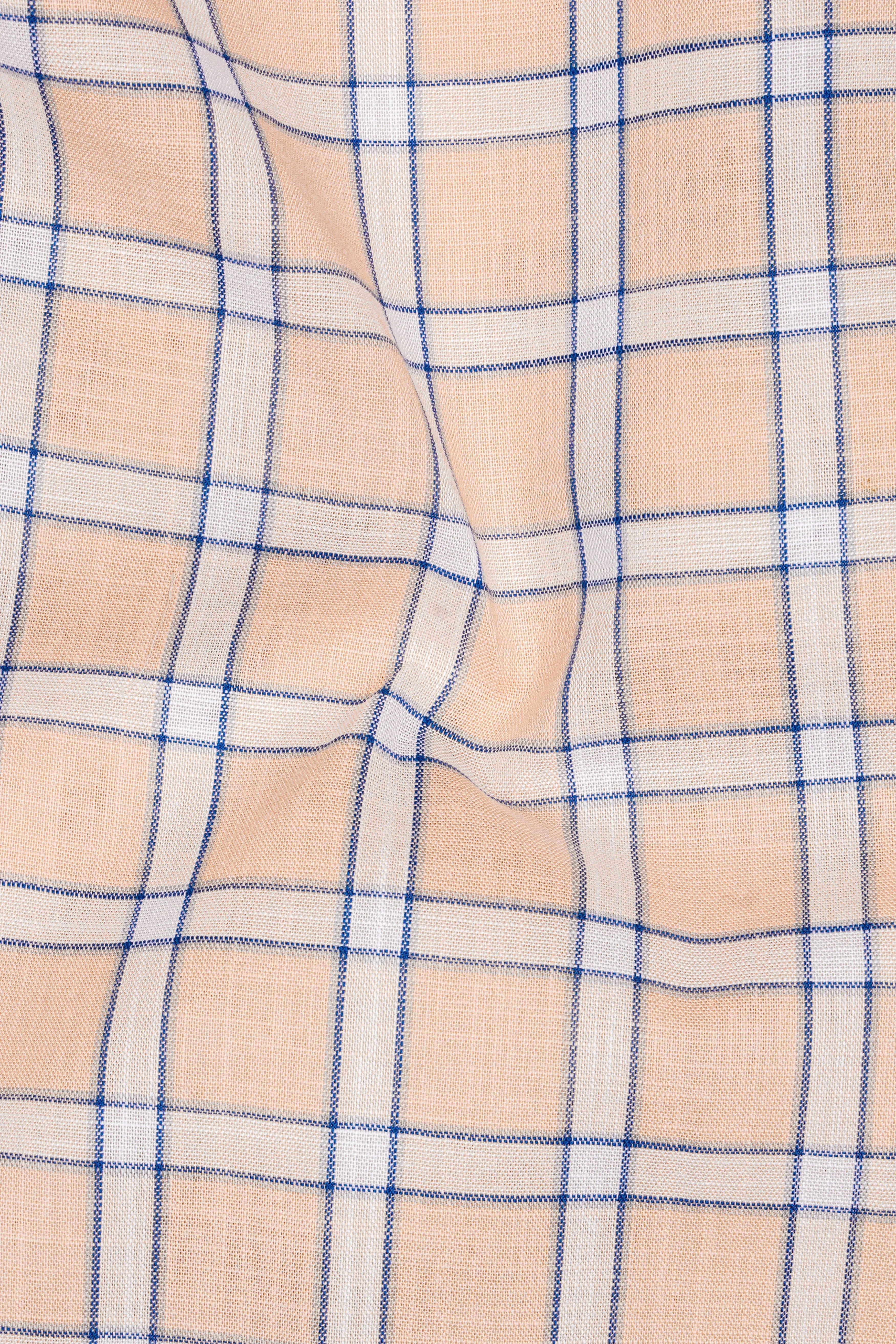 Plaivora-Pavlova Peach Plaid Luxurious Linen Lounge Pant sold by French Crown product image thumbnail 3