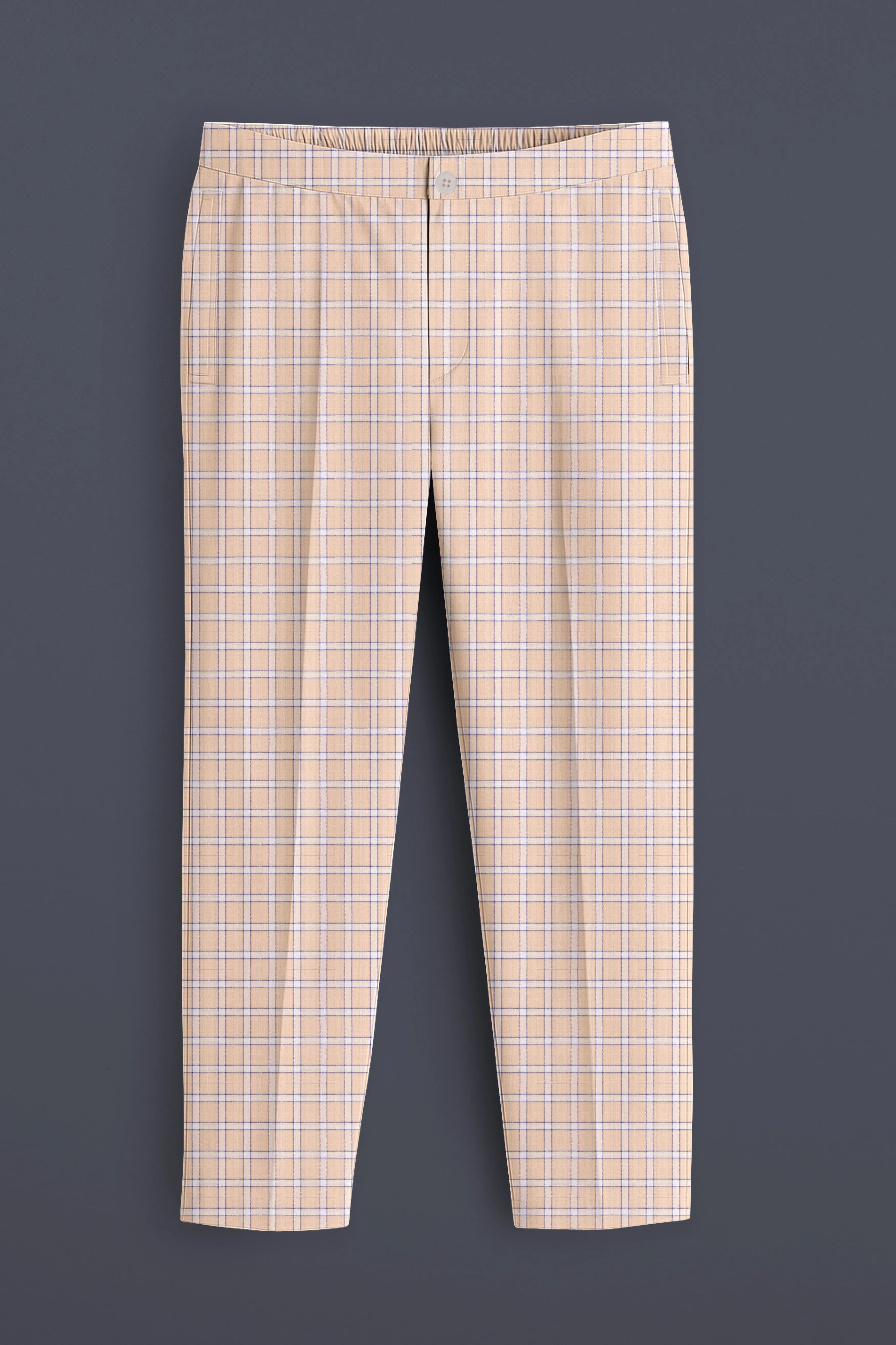 Plaivora-Pavlova Peach Plaid Luxurious Linen Lounge Pant sold by French Crown product image thumbnail 2