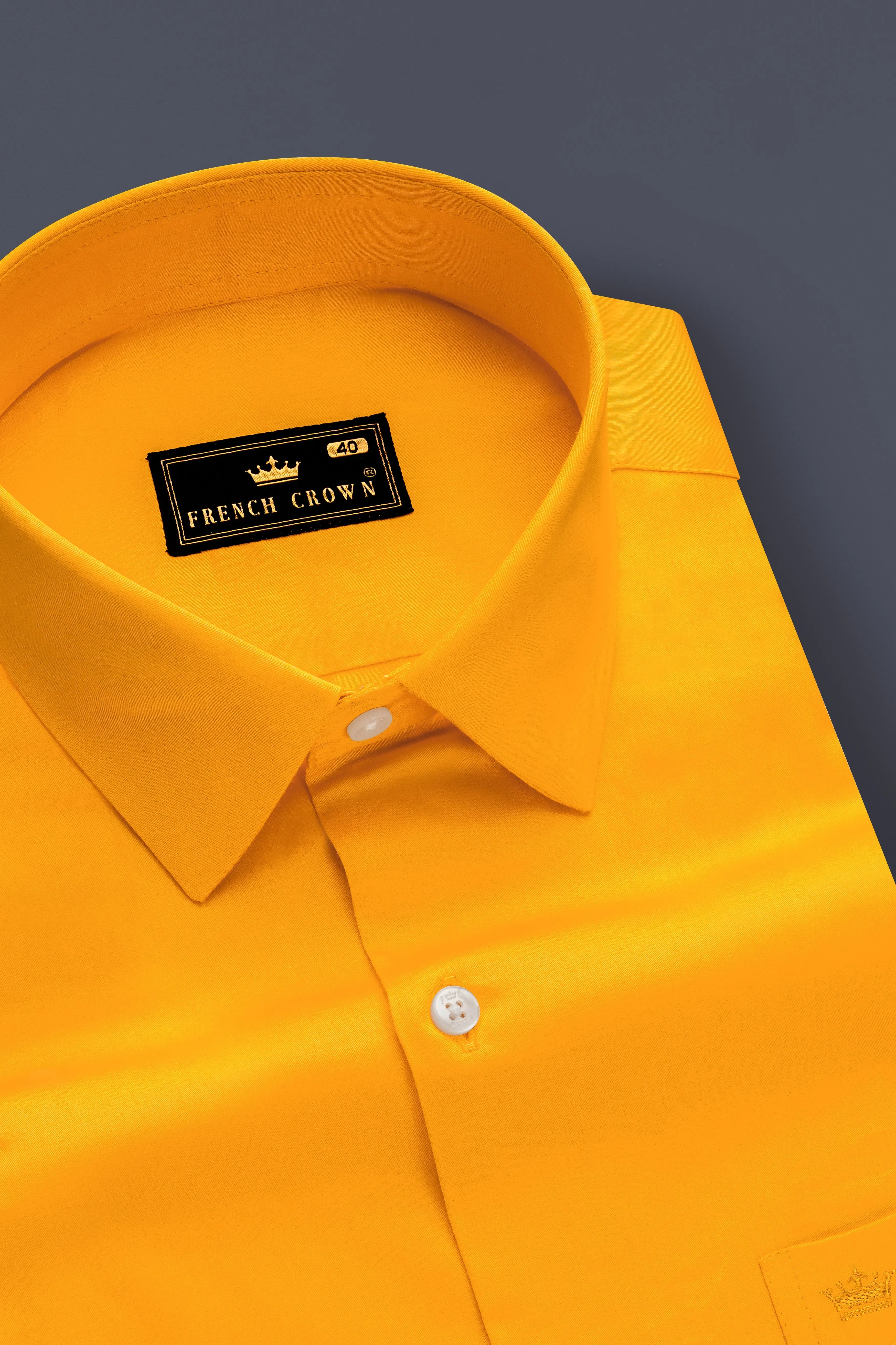 Zestine-Squash Orange Subtle Sheen Super Soft Premium Cotton Dress Shirt sold by French Crown product image thumbnail 2