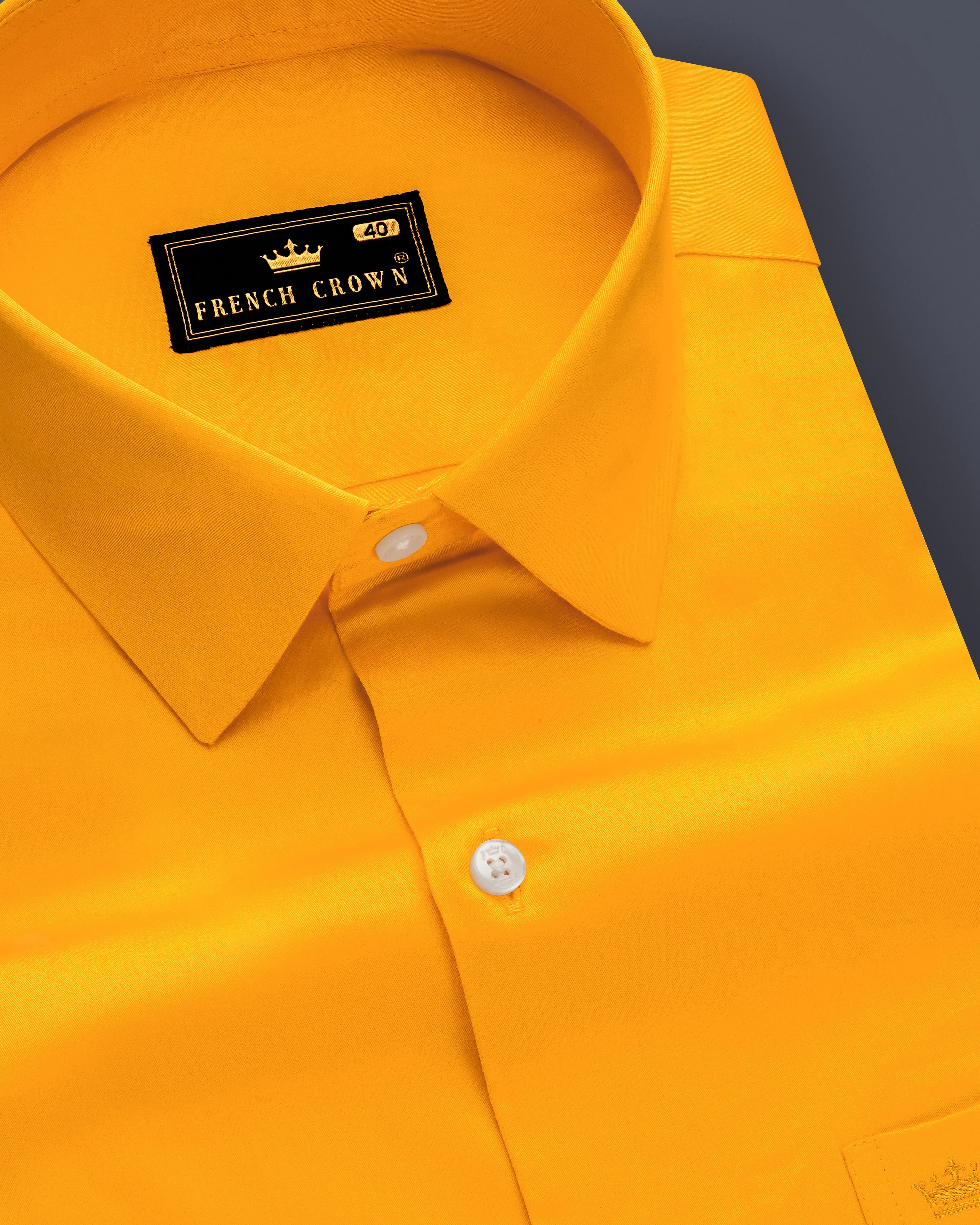 Zestine-Squash Orange Subtle Sheen Super Soft Premium Cotton Dress Shirt sold by French Crown
