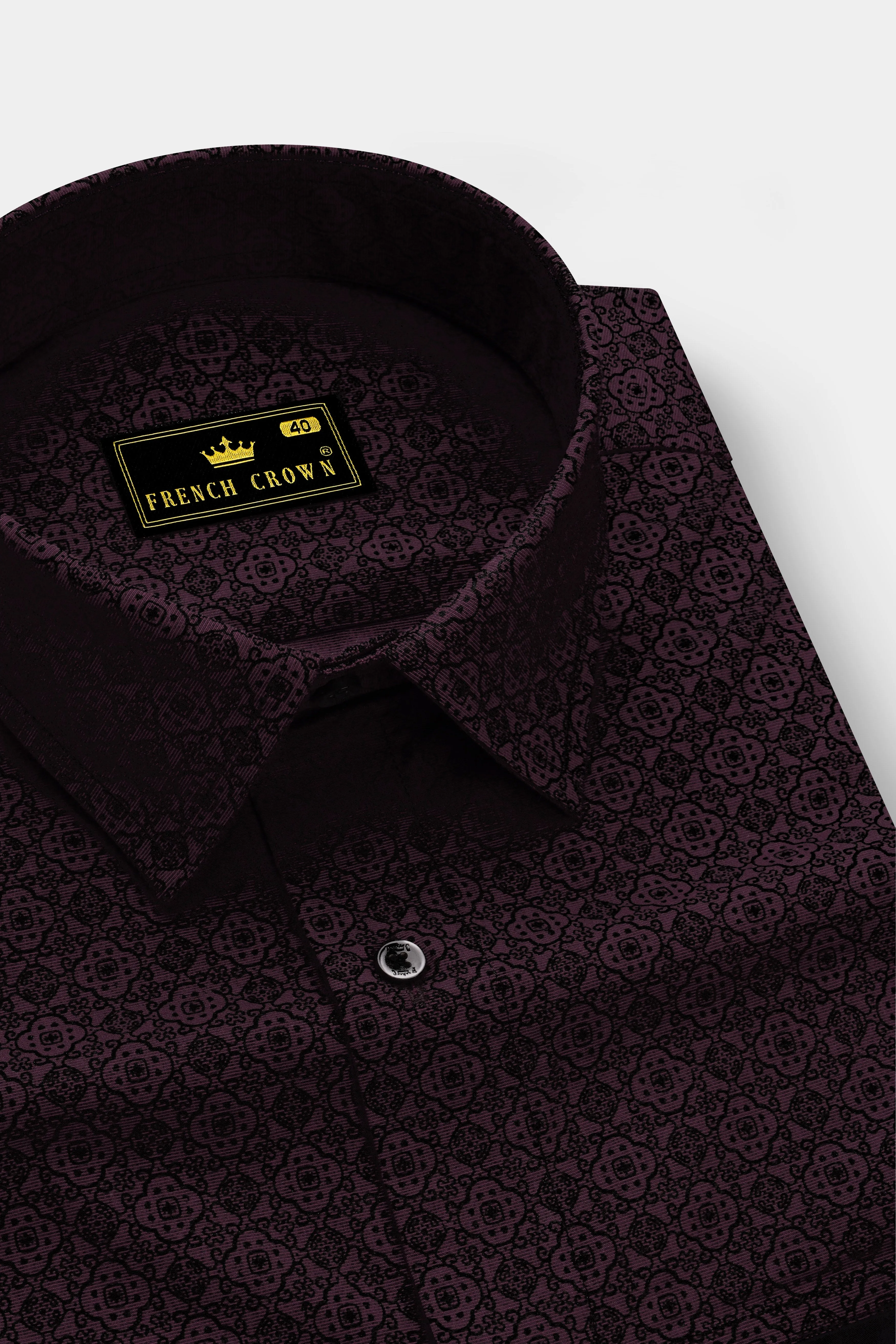 Thunder Violet with Jade Black Super Soft Premium Cotton Designer Shirt sold by French Crown product image thumbnail 4