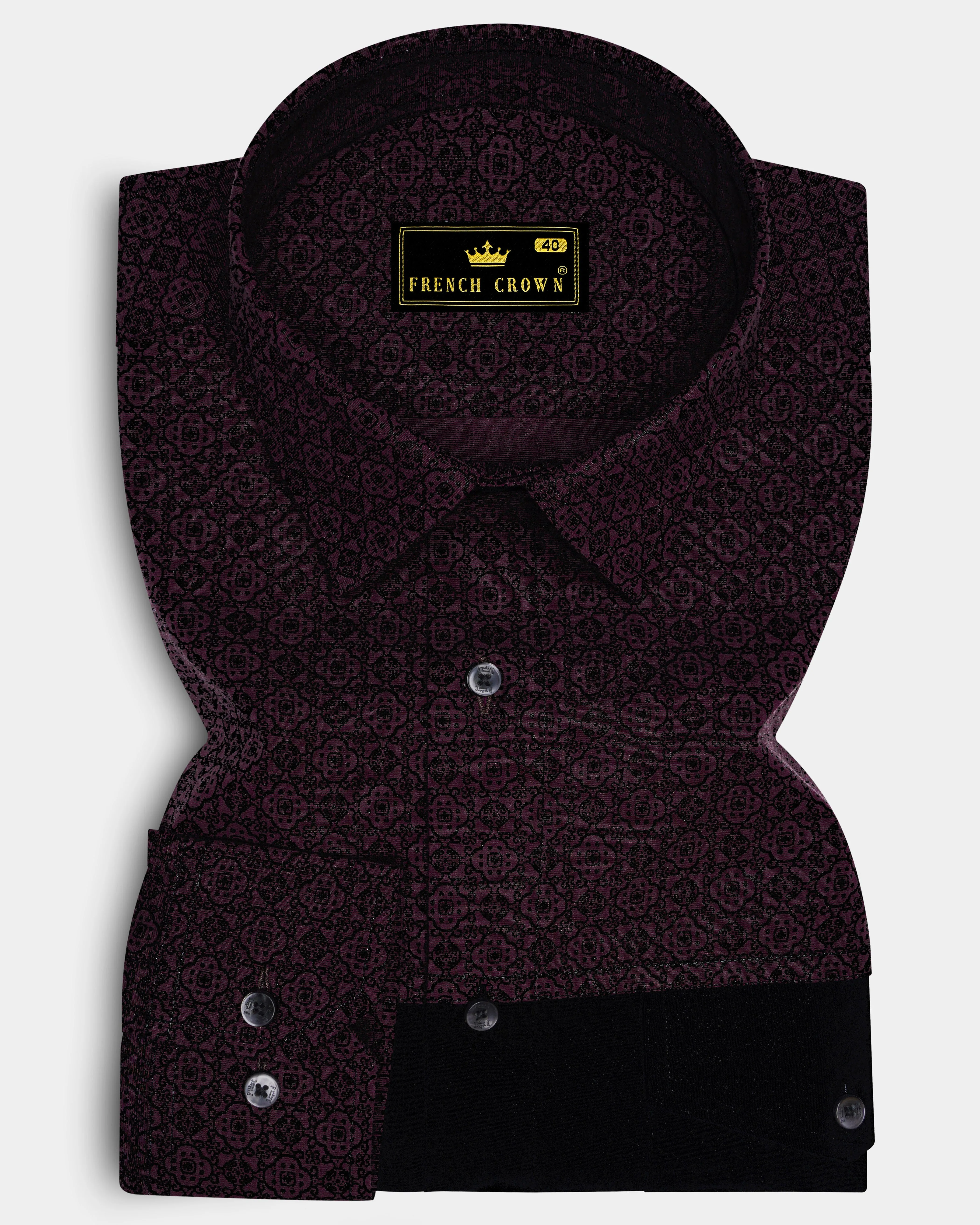 Thunder Violet with Jade Black Super Soft Premium Cotton Designer Shirt sold by French Crown