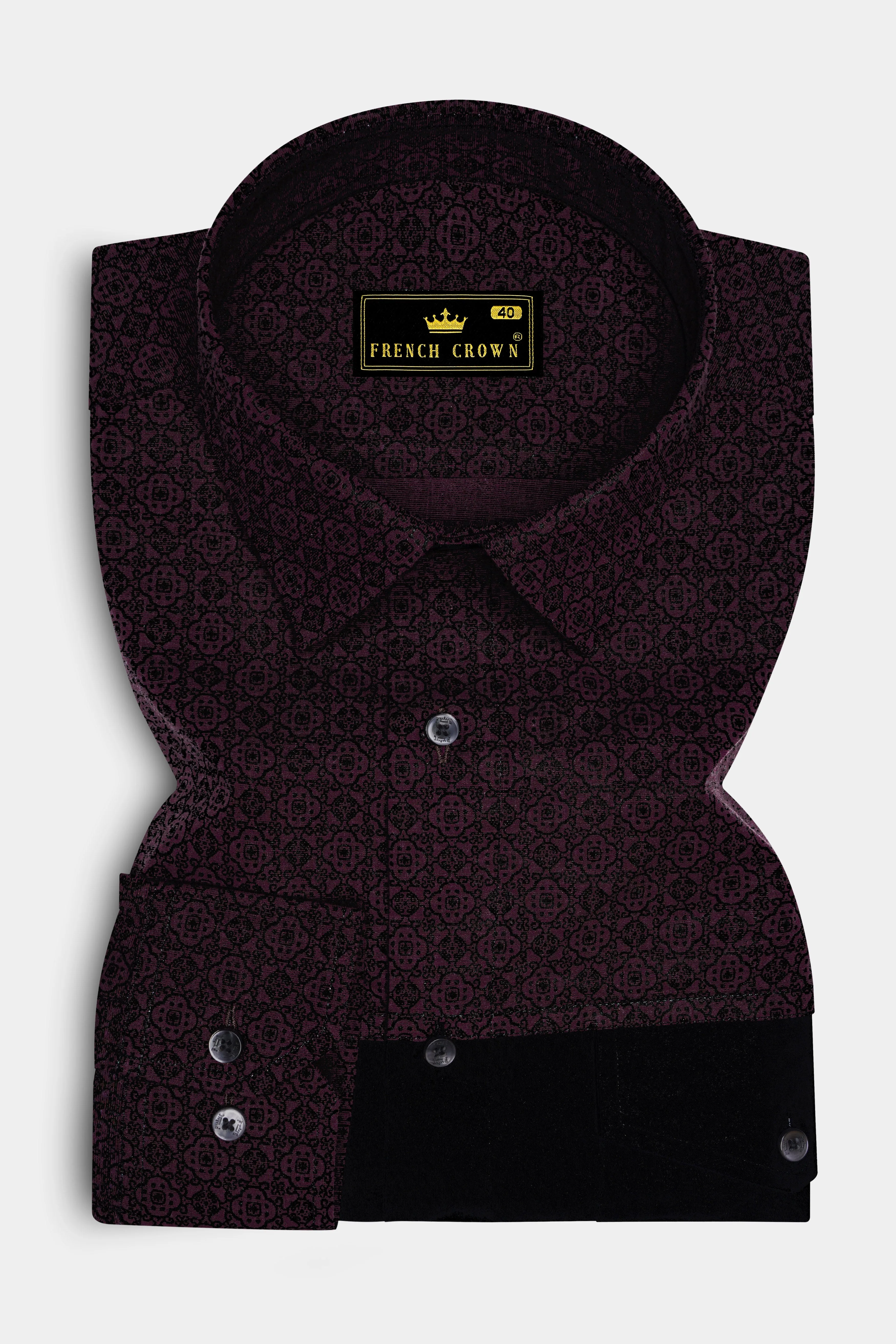 Thunder Violet with Jade Black Super Soft Premium Cotton Designer Shirt sold by French Crown product image thumbnail 2