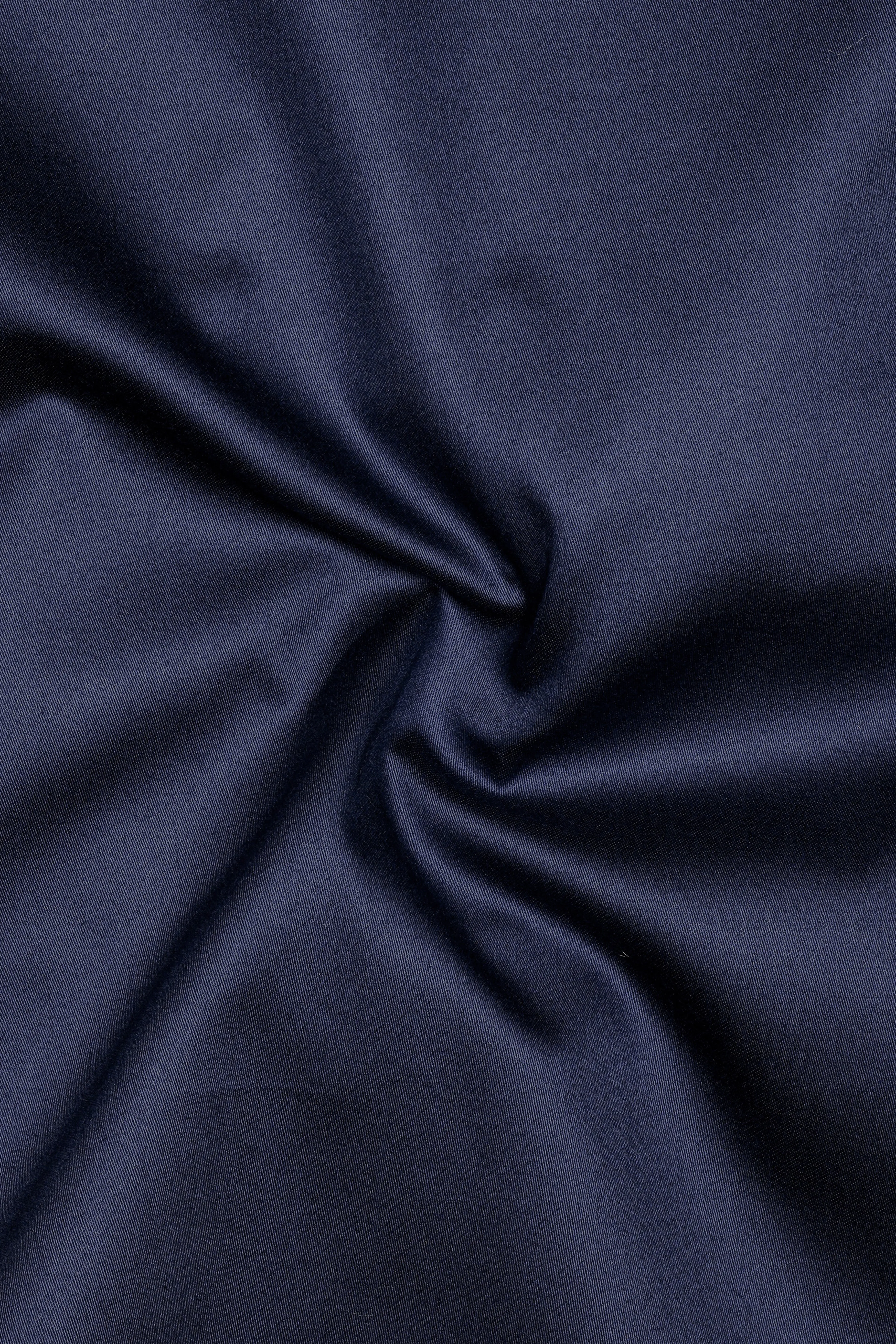 Cerulean-Tealish Blue Solid Subtle Sheen Super Soft Premium Cotton Semi Formal Mandarin Collar Shirt sold by French Crown product image thumbnail 3