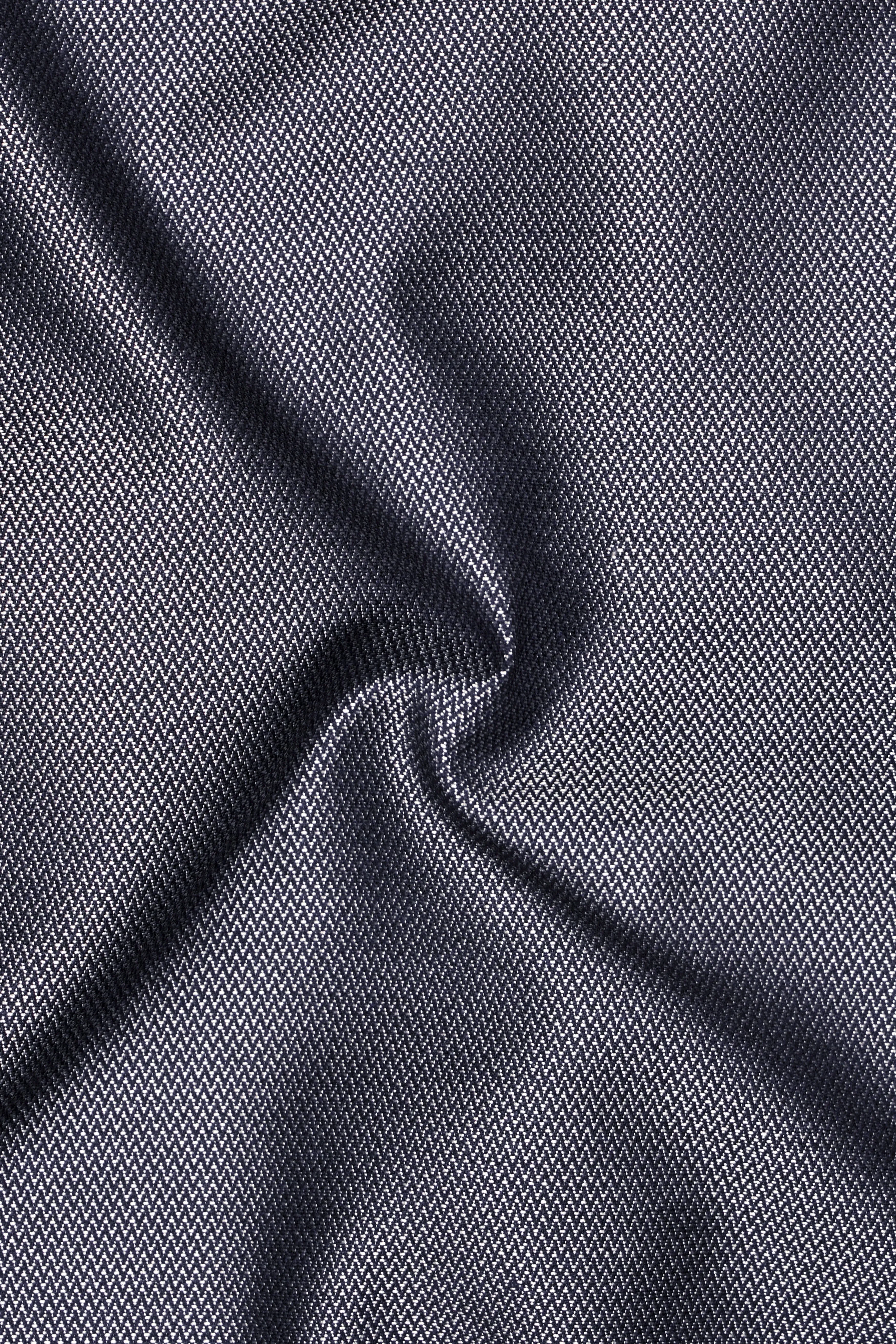 Herrivell-Martinique Blue Herringbone Textured Wool Rich Waistcoat sold by French Crown product image thumbnail 3