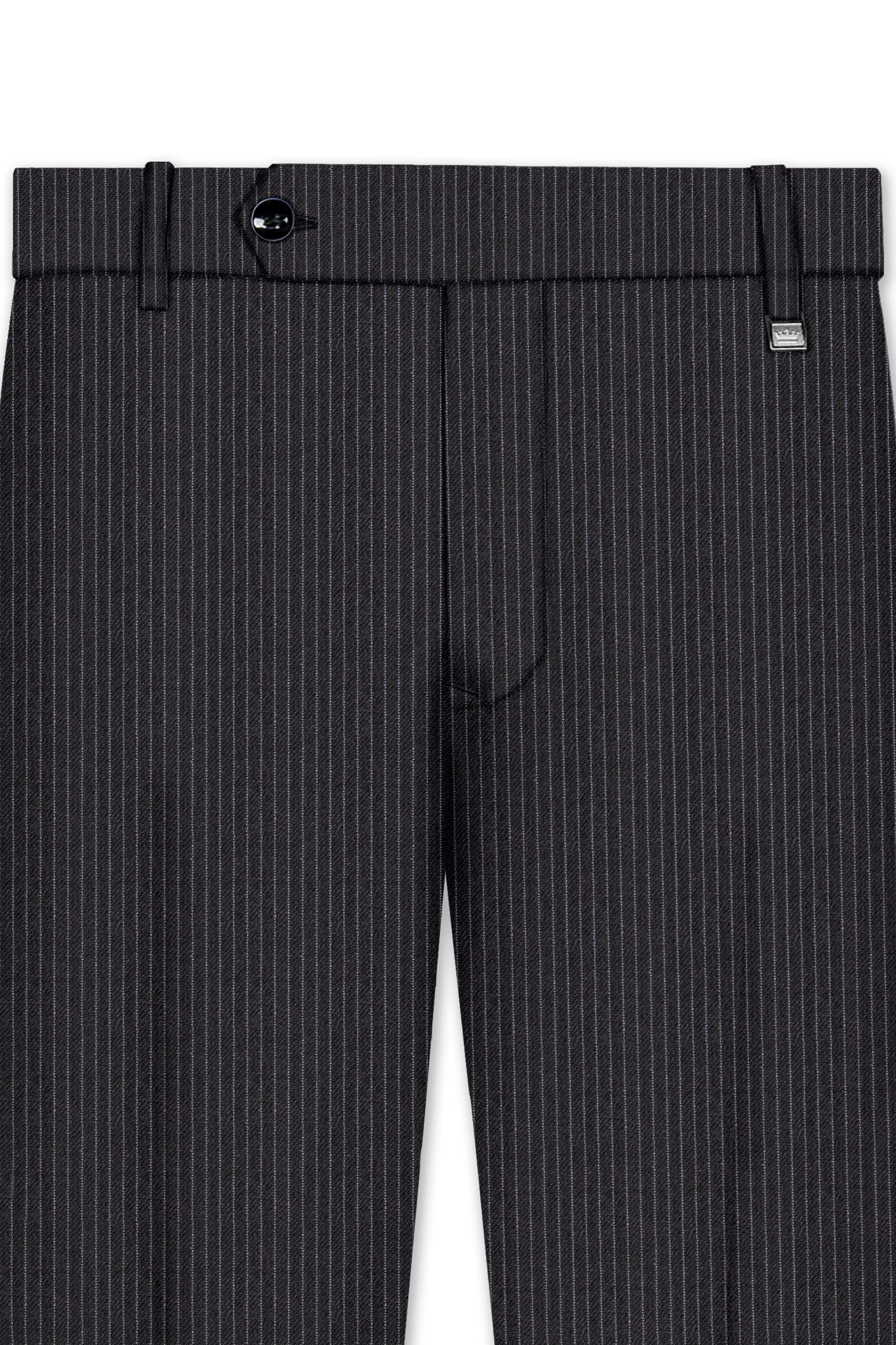 Jade Black Pinstriped Formal pant sold by French Crown product image thumbnail 4