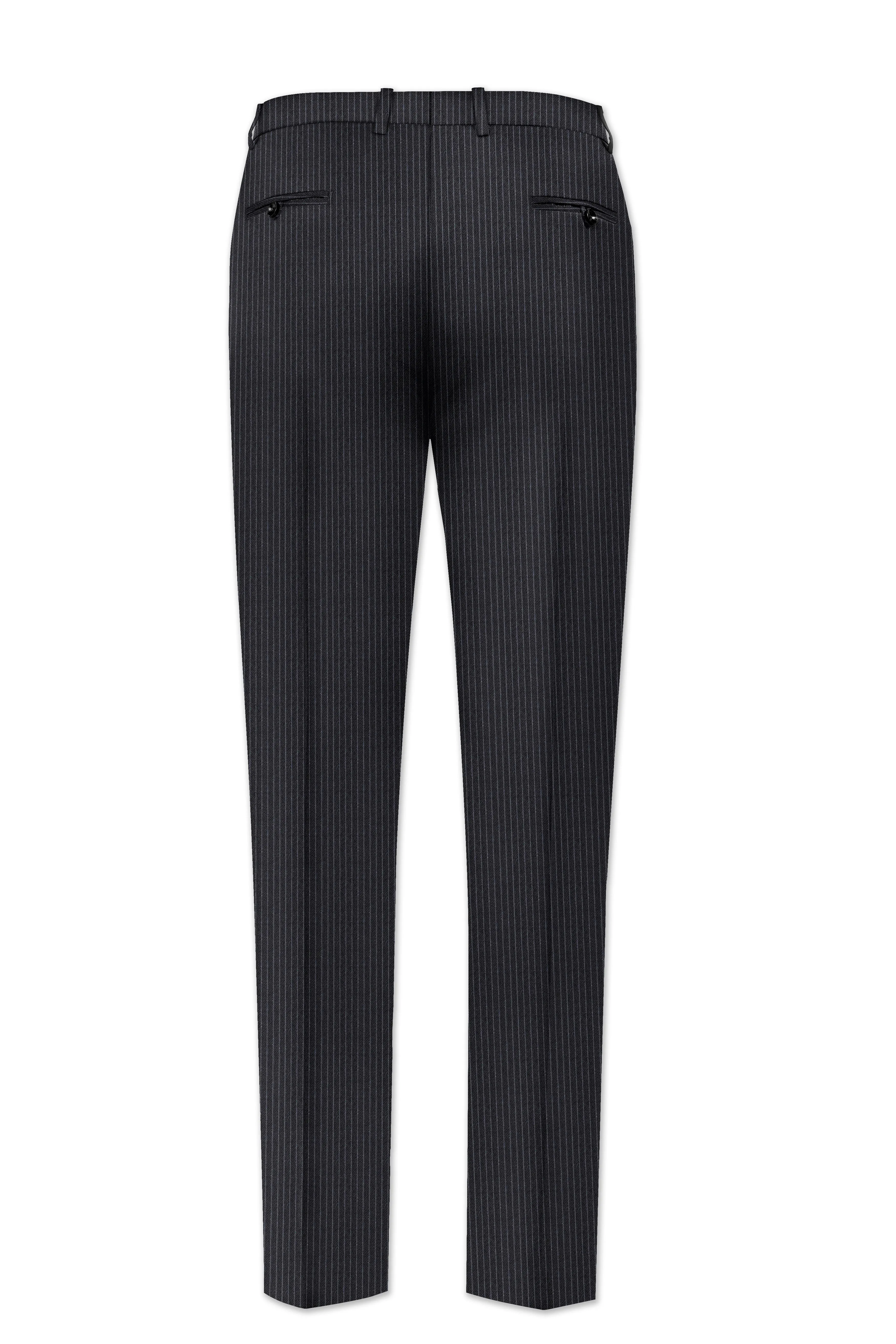 Jade Black Pinstriped Formal pant sold by French Crown product image thumbnail 5