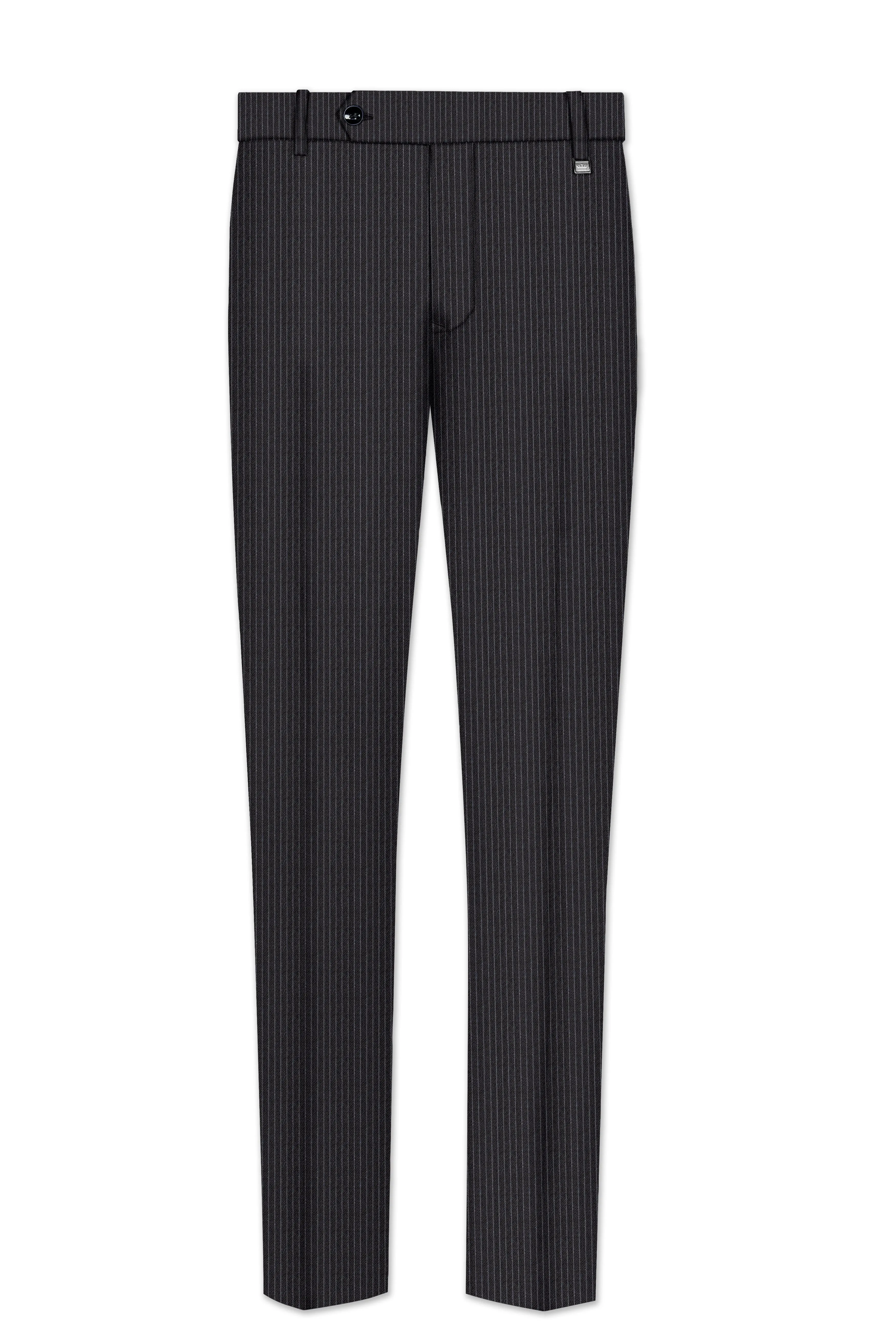 Jade Black Pinstriped Formal pant sold by French Crown product image thumbnail 2