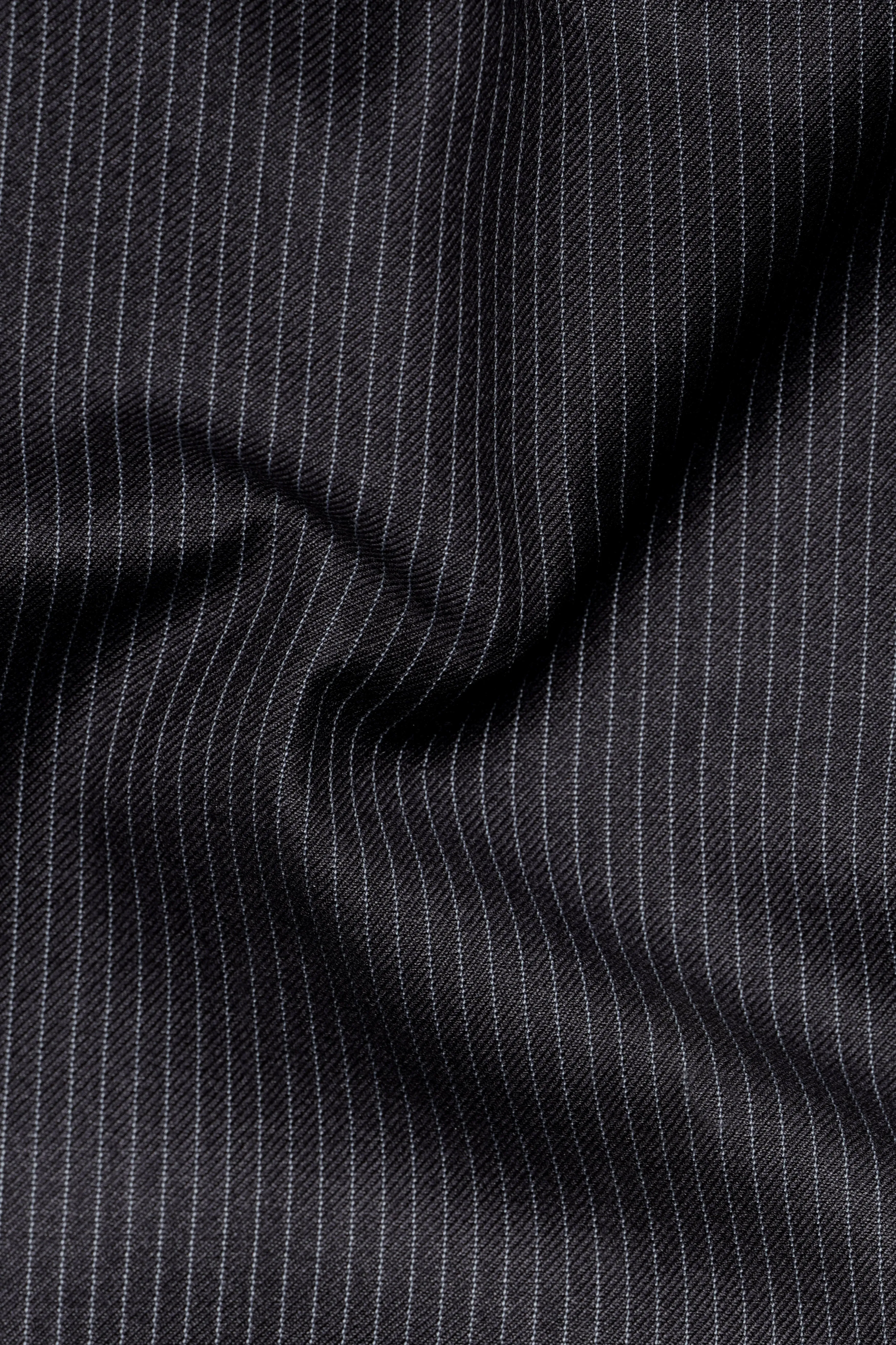 Jade Black Pinstriped Formal pant sold by French Crown product image thumbnail 3