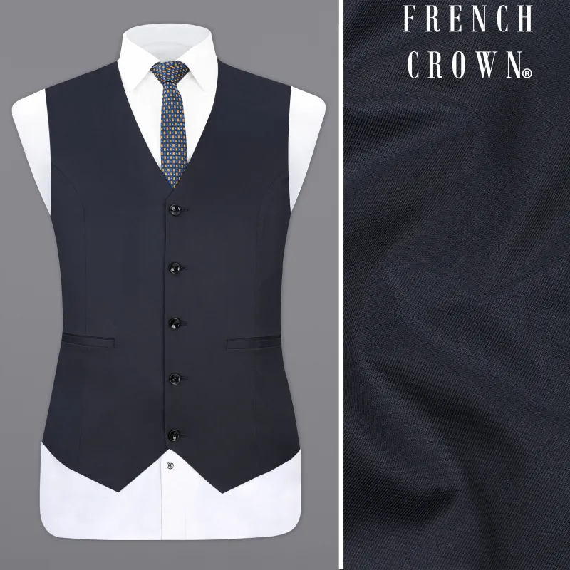 Thunder Blue Premium Cotton Designer Waistcoat sold by French Crown