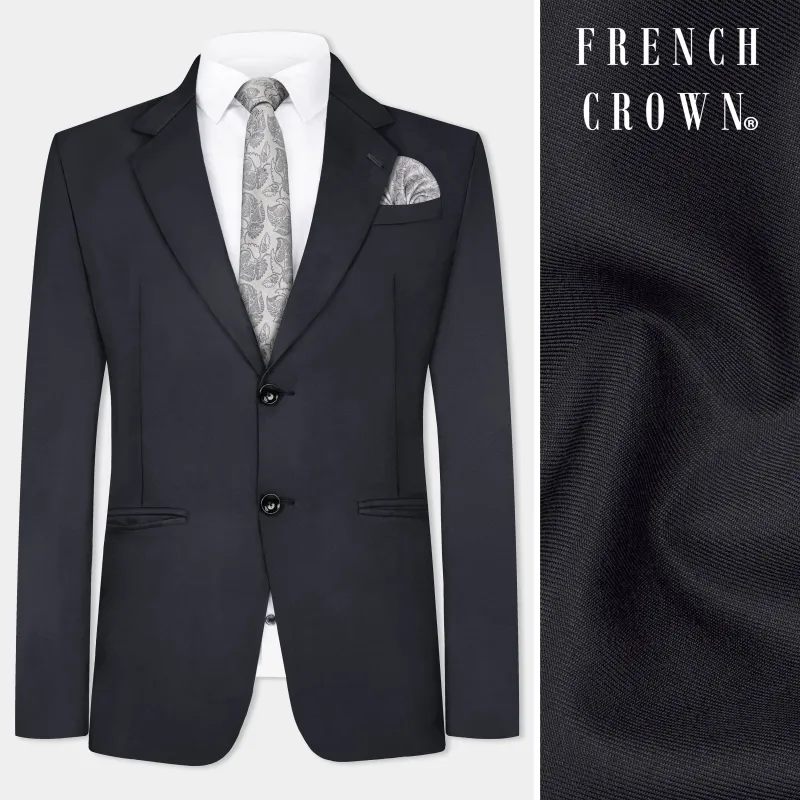 Piano Gray Wool Blend Single Breasted Blazer sold by French Crown