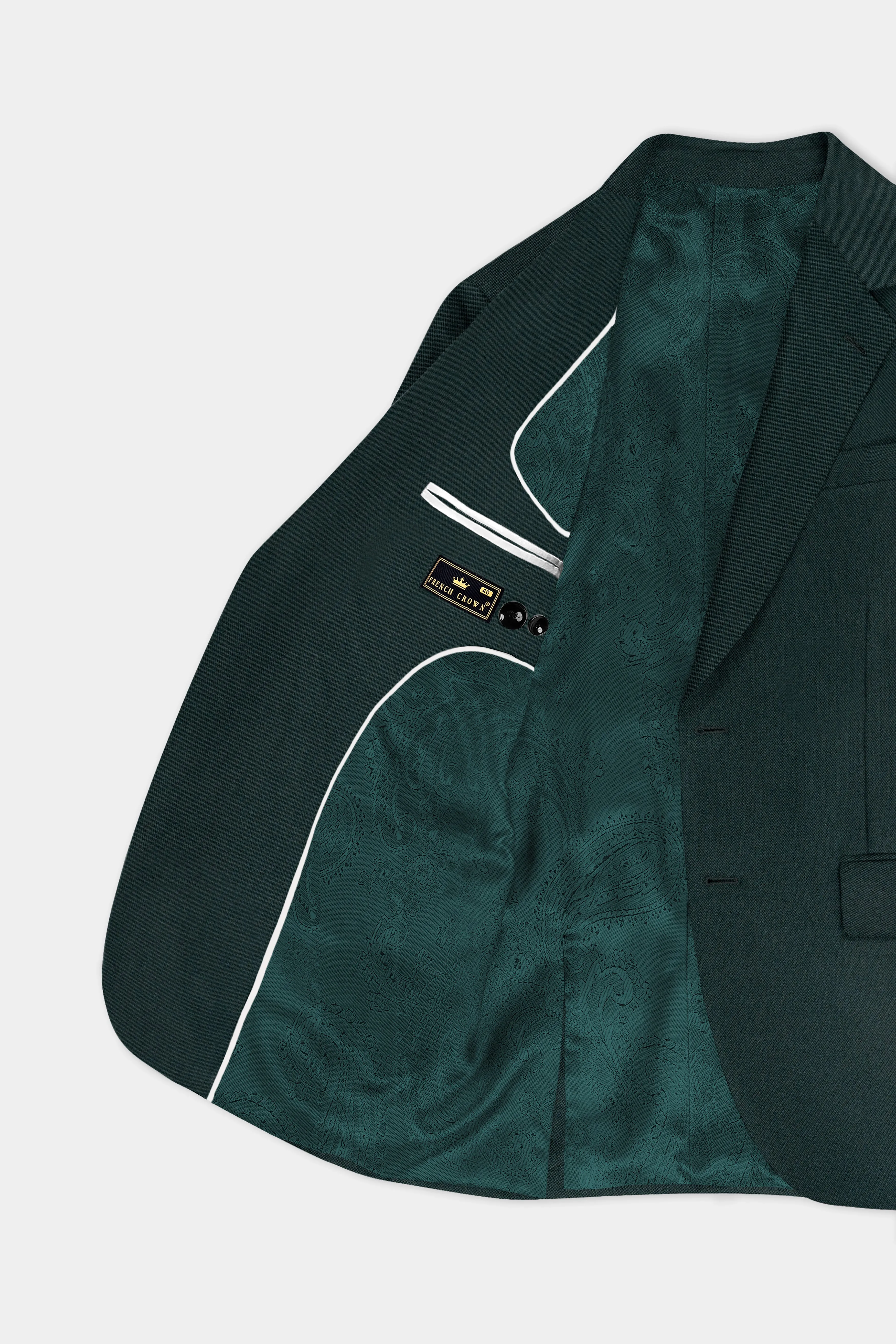 Timber Green Wool Rich Single Breasted Suit sold by French Crown product image thumbnail 5