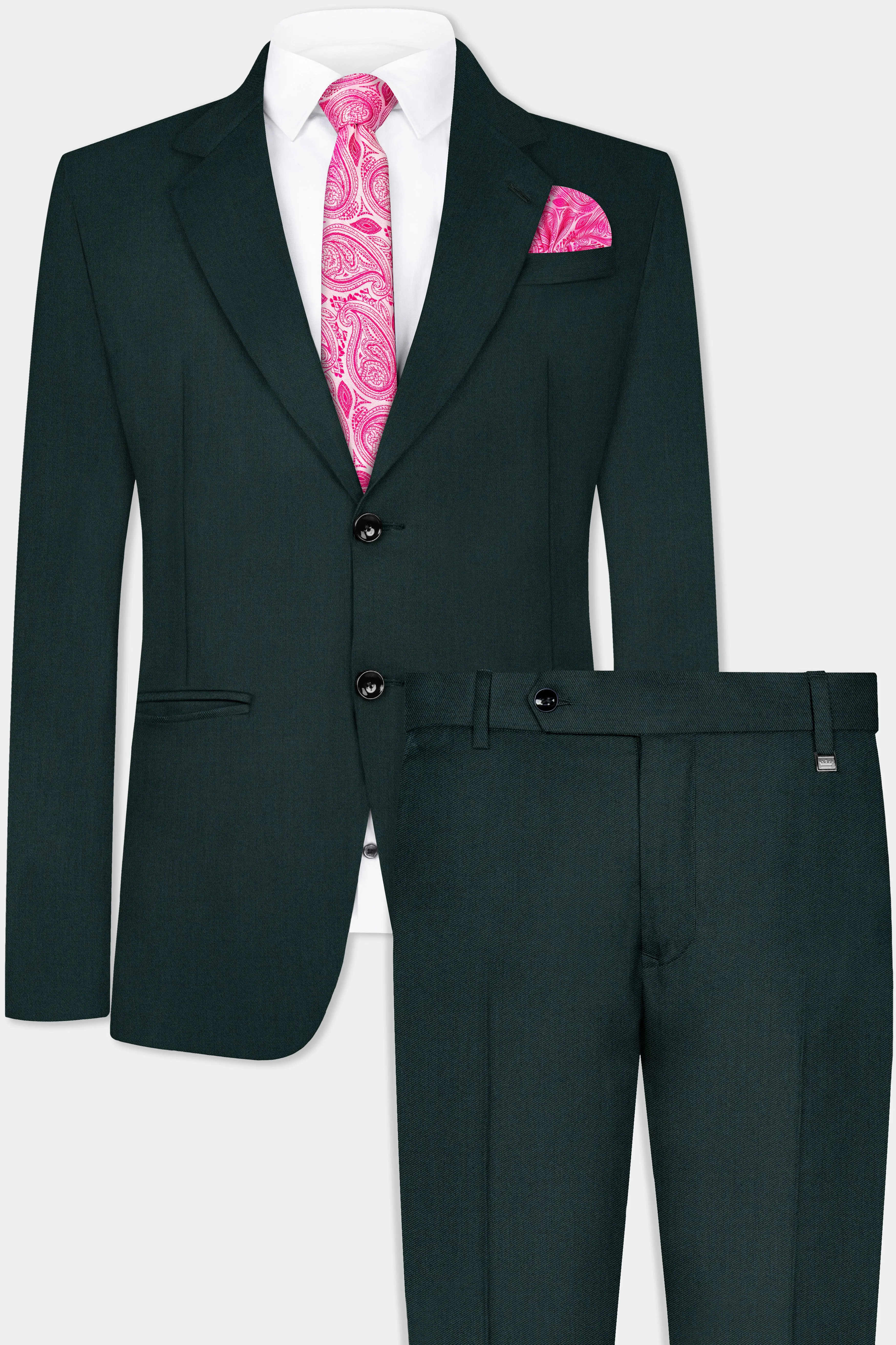 Timber Green Wool Rich Single Breasted Suit sold by French Crown product image thumbnail 2