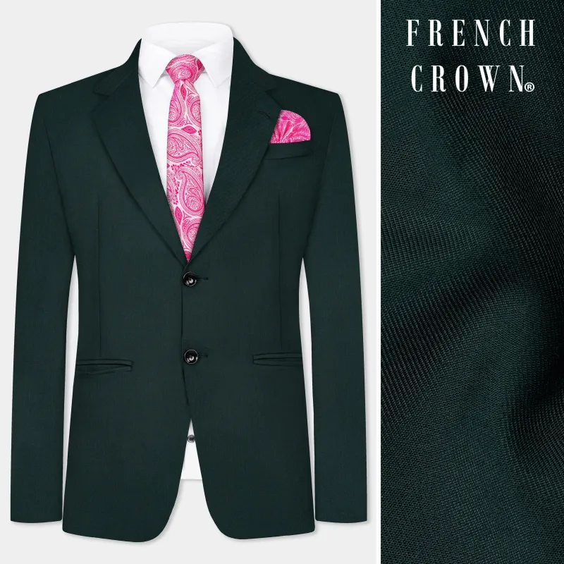 Timber Green Wool Rich Single Breasted Blazer sold by French Crown