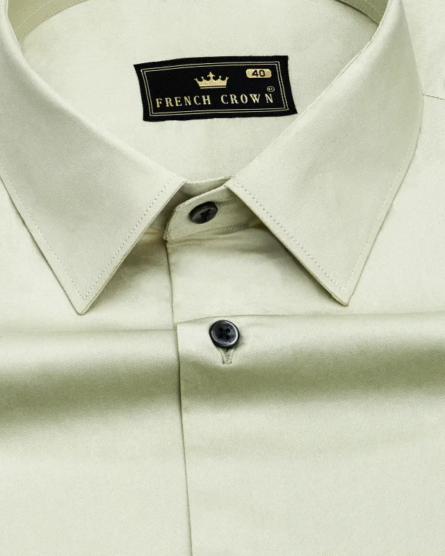 Coriander Green Subtle Sheen Super Soft Premium Cotton Shirt sold by French Crown