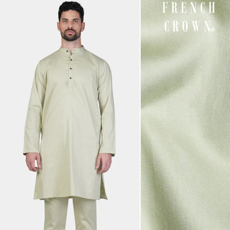 Coriander Green Subtle Sheen Super Soft Premium Cotton Kurta sold by French Crown