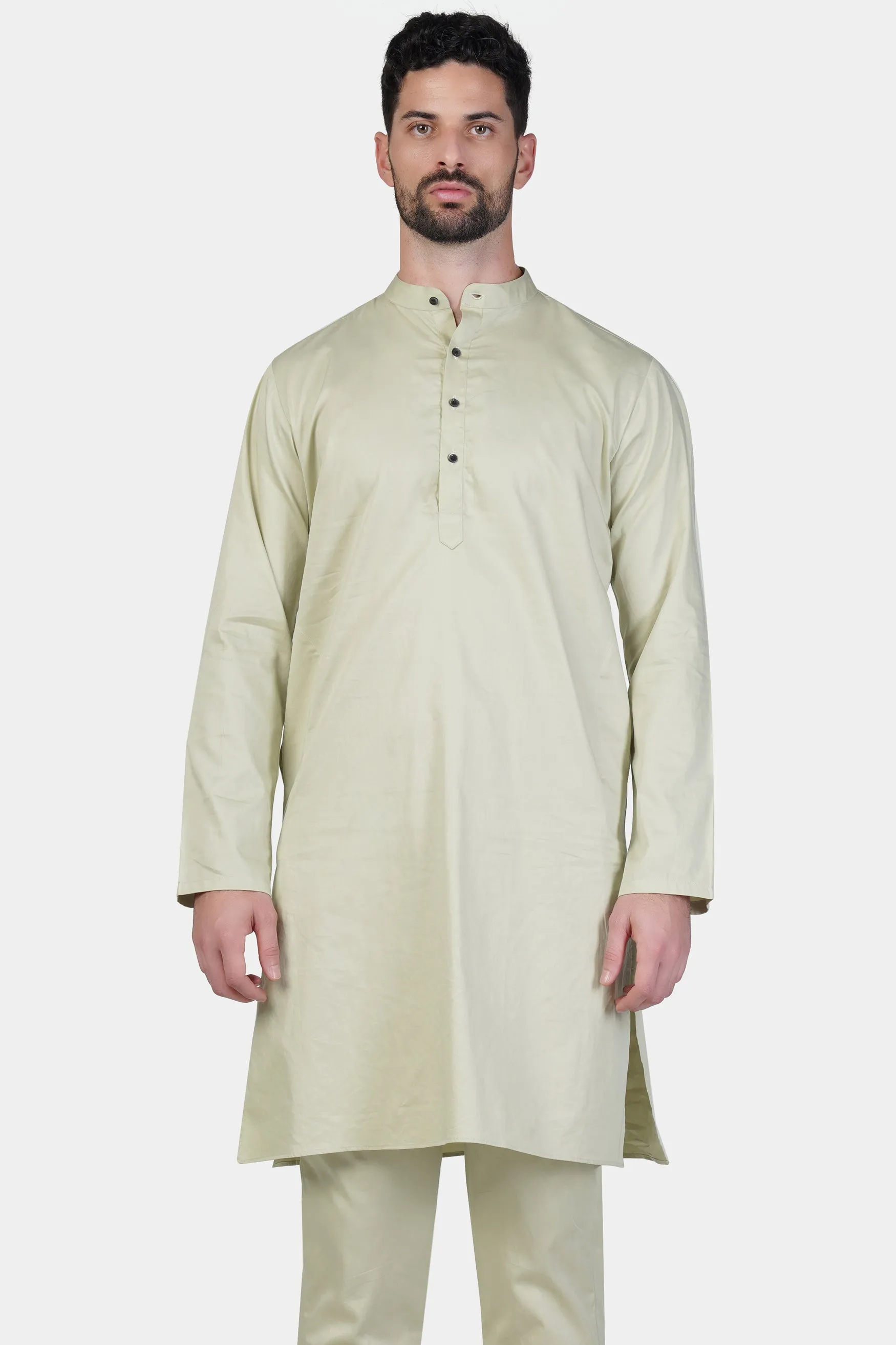 Coriander Green Subtle Sheen Super Soft Premium Cotton Kurta sold by French Crown product image thumbnail 2