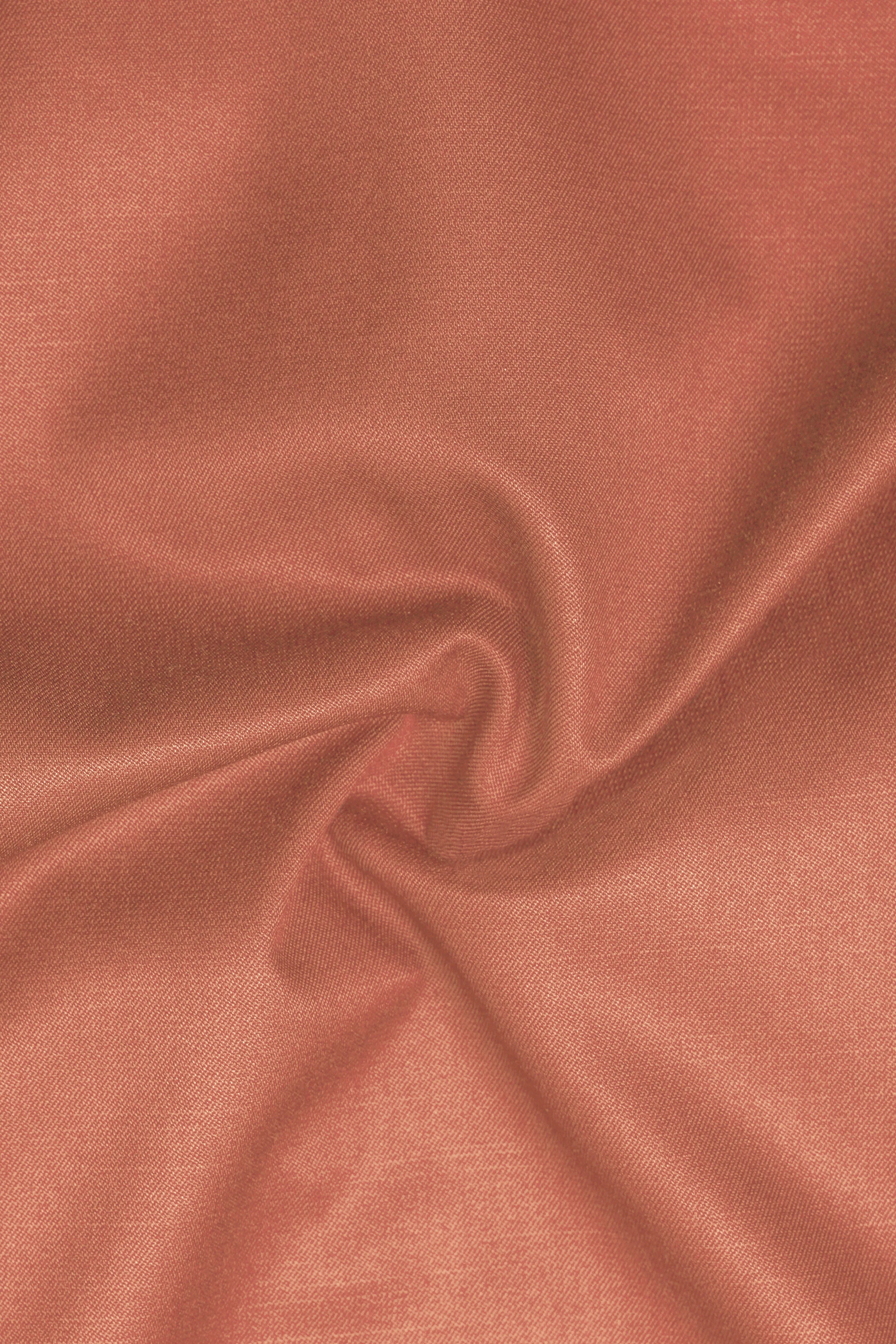 Spiced Sunset-Salmon Orange Solid Wool Rich Bandhgala Slight Stretch Suit sold by French Crown product image thumbnail 3