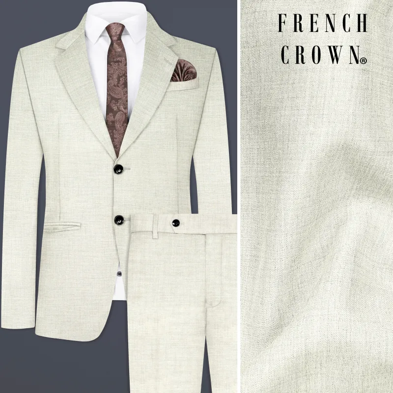 Spanish Gray Textured Wool Blend Single Breasted Suit sold by French Crown