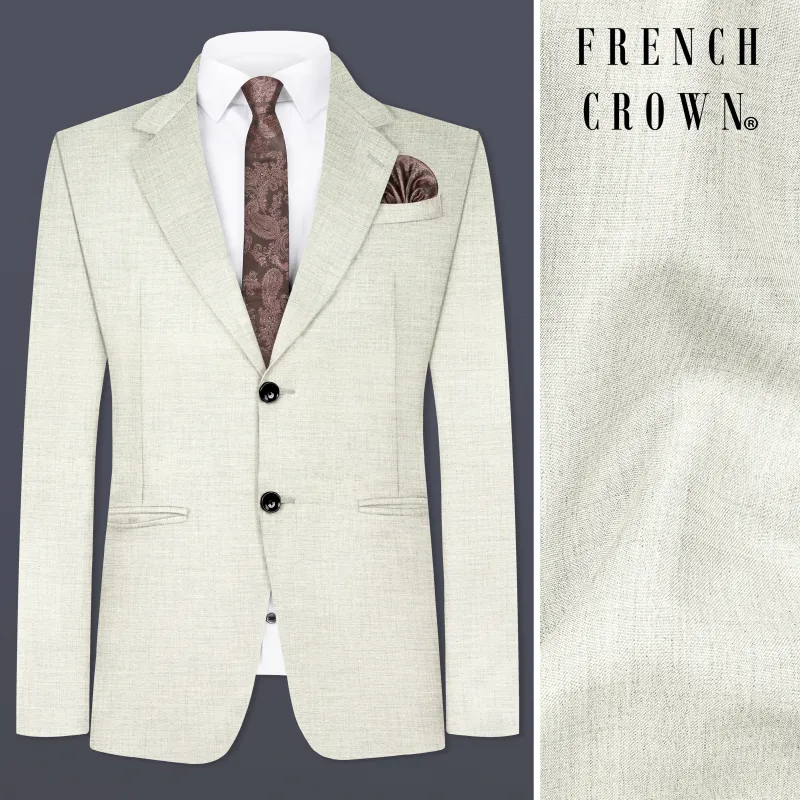 Spanish Gray Textured Wool Blend Single Breasted Blazer sold by French Crown