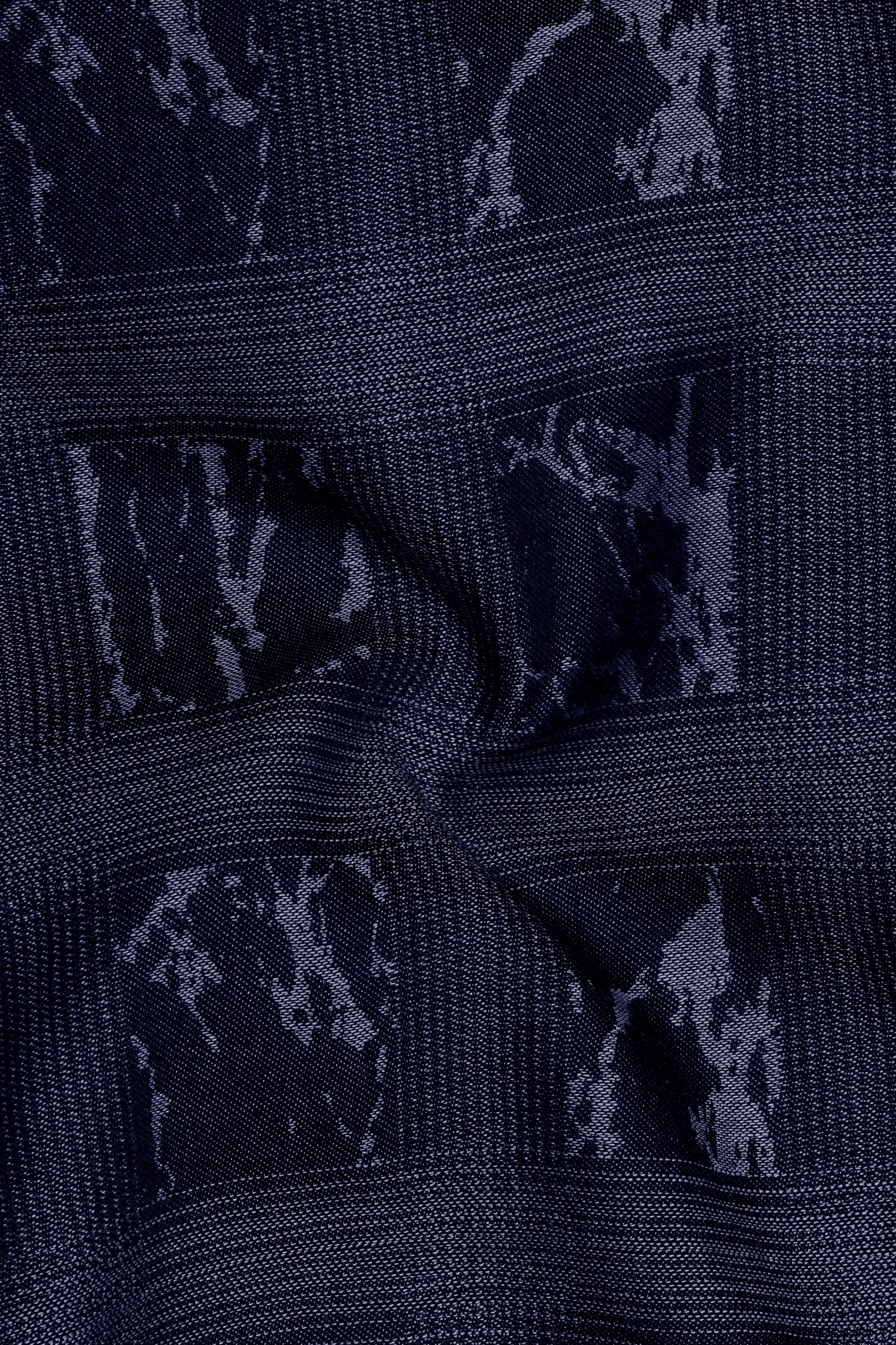 Noctimar-Ocean Noir Denim Blue Abstract Printed Super Soft Premium Cotton Casual Shirt sold by French Crown product image thumbnail 3