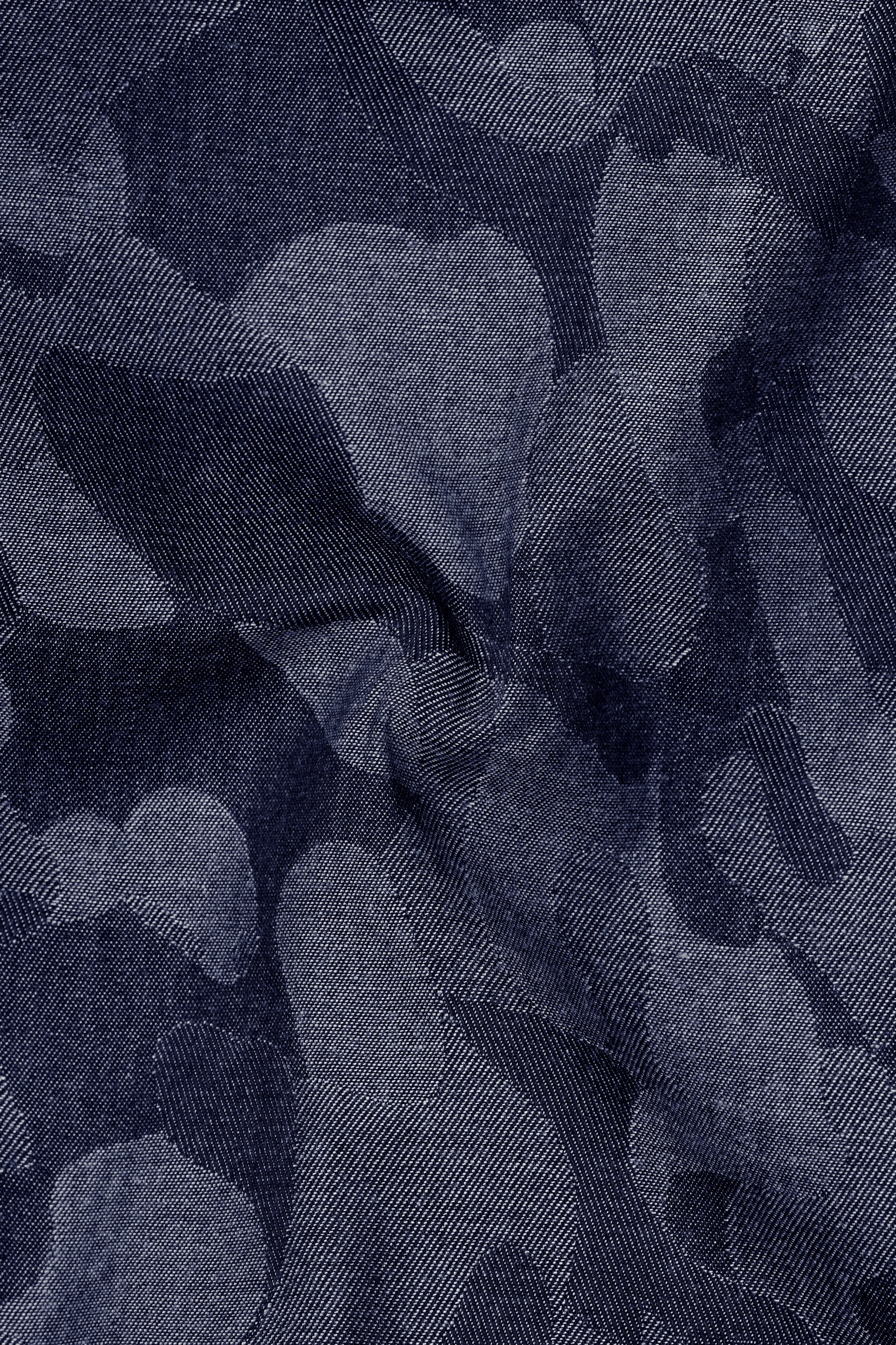 Denicrest-Sapphire Denim Blue Camouflage Printed Super Soft Premium Cotton Casual Shirt sold by French Crown product image thumbnail 3