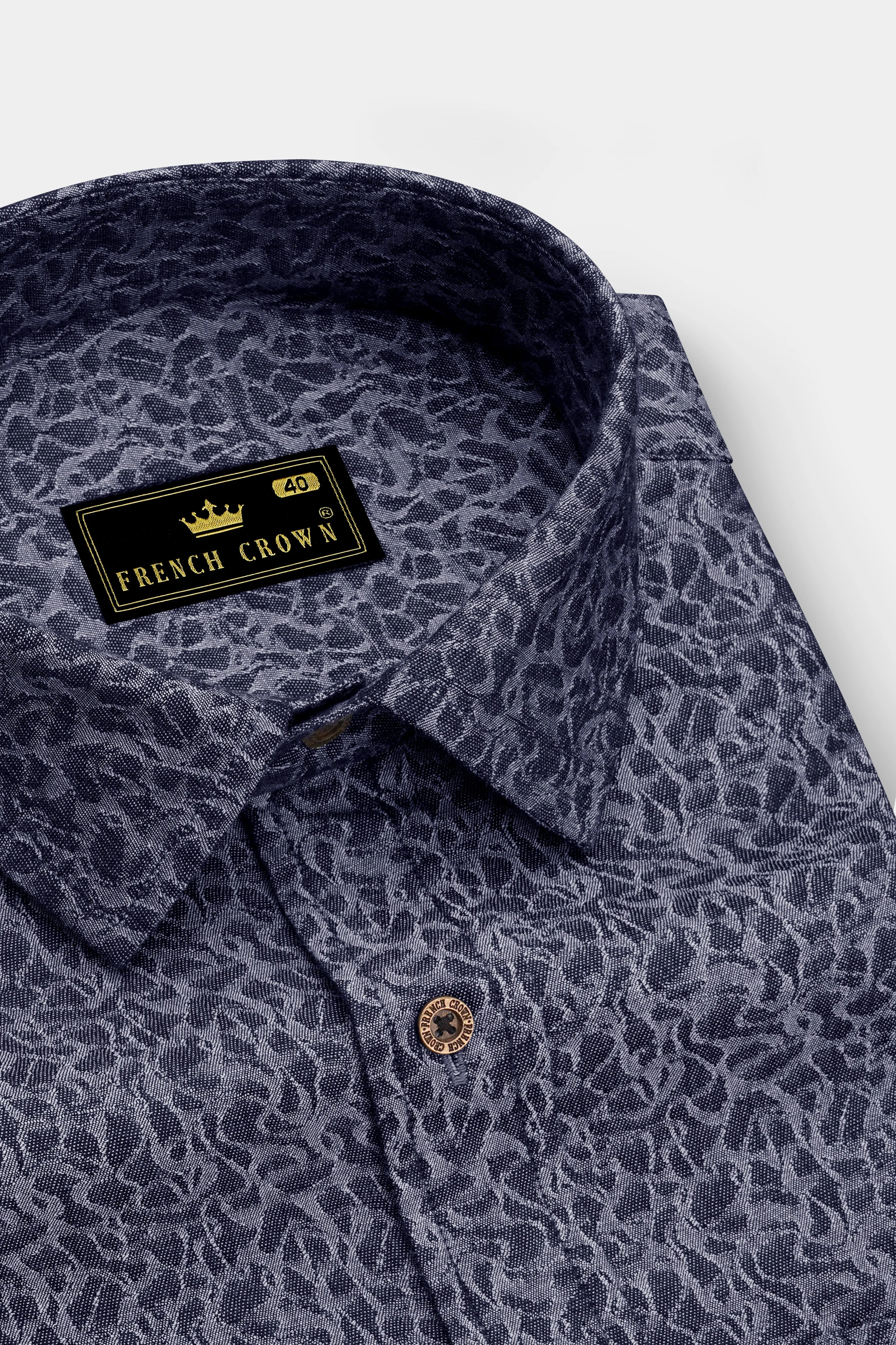 Camosyne-Phantom Denim Blue Abstract Camouflage Printed Super Soft Premium Cotton Casual Shirt sold by French Crown product image thumbnail 2