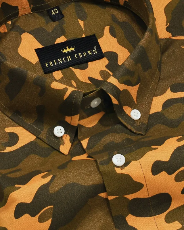 Brandy Punch Camouflage Button-down Premium Cotton Shirt sold by French Crown