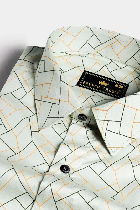 Sea Green Printed Subtle Sheen Super Soft Premium Cotton Shirt sold by French Crown